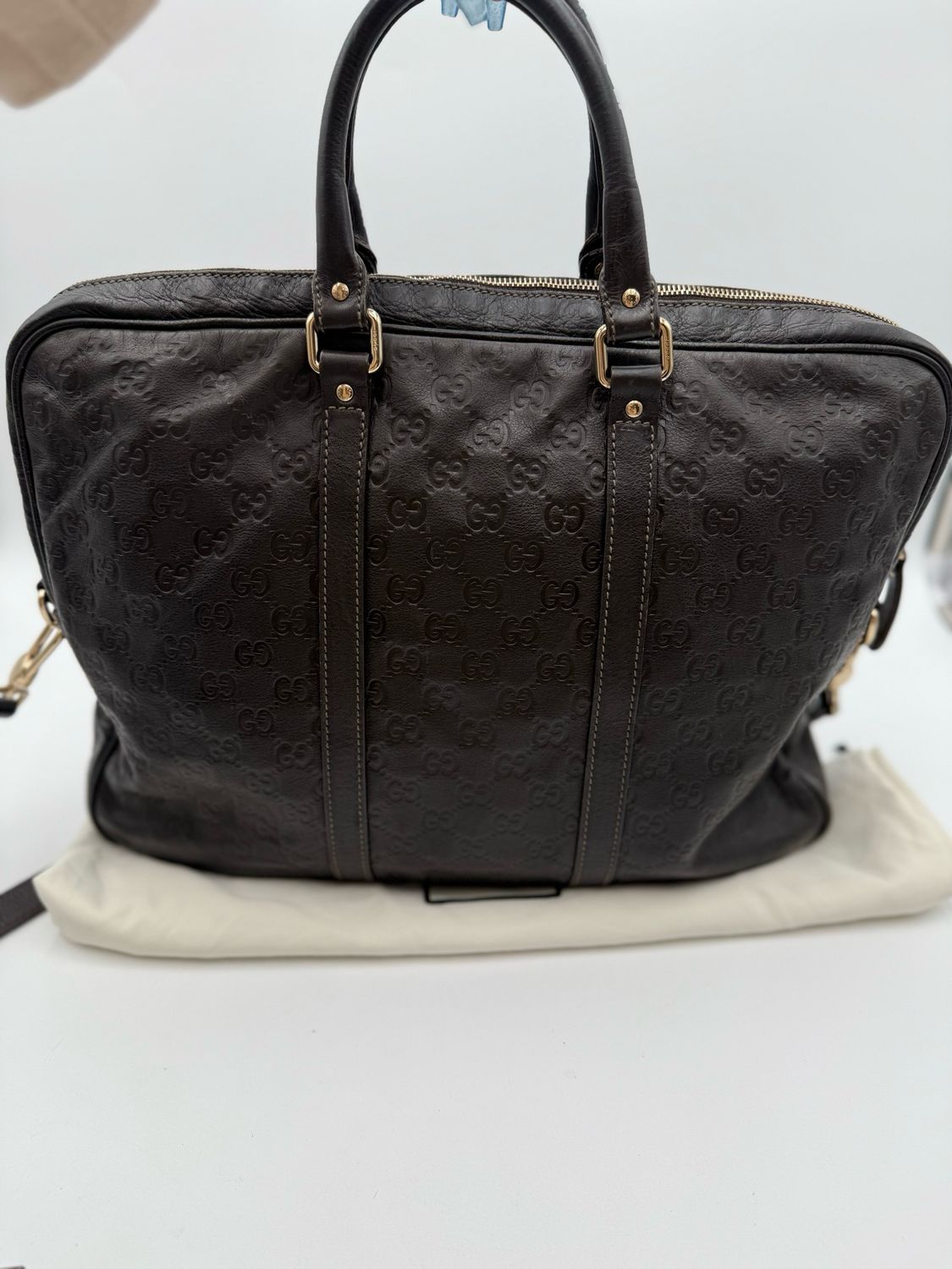 Gucci Briefcase Guccissima Leather Crossbody Laptop Bag