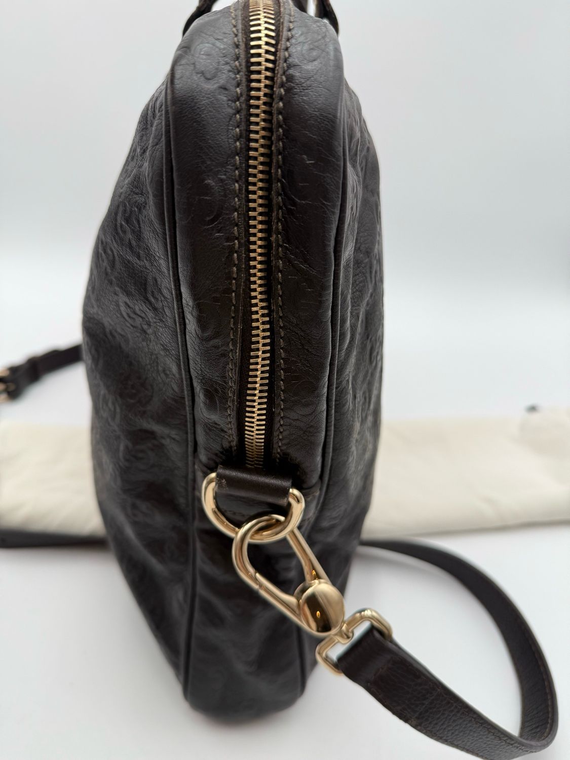 Gucci Briefcase Guccissima Leather Crossbody Laptop Bag
