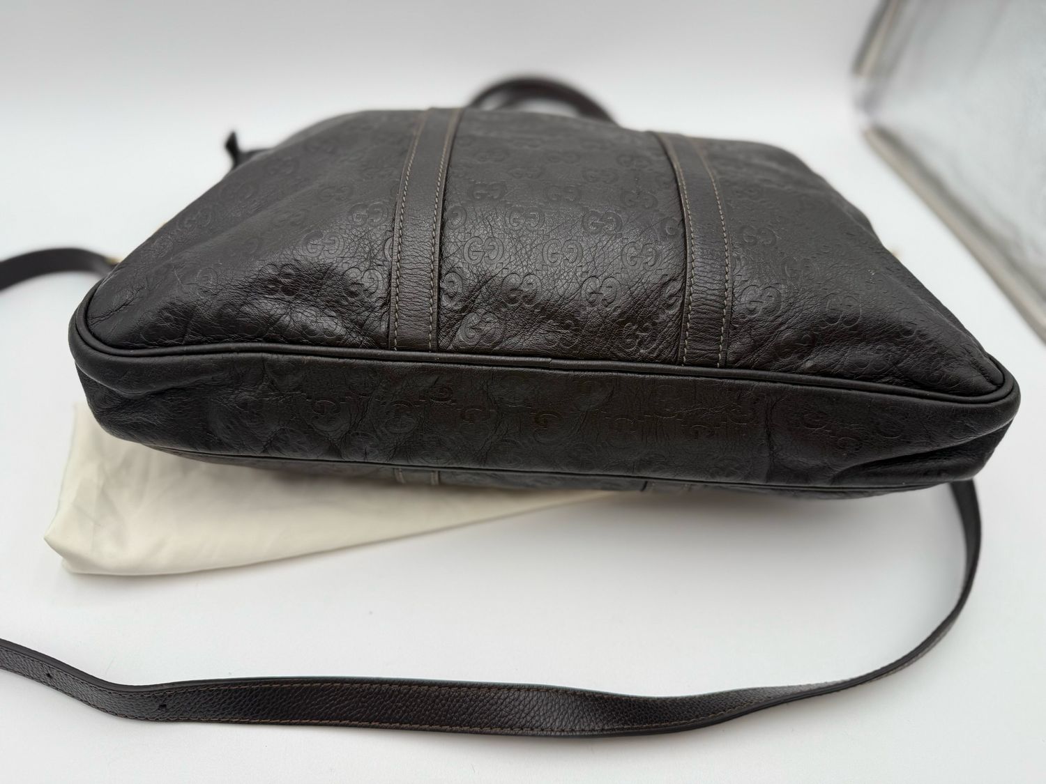 Gucci Briefcase Guccissima Leather Crossbody Laptop Bag