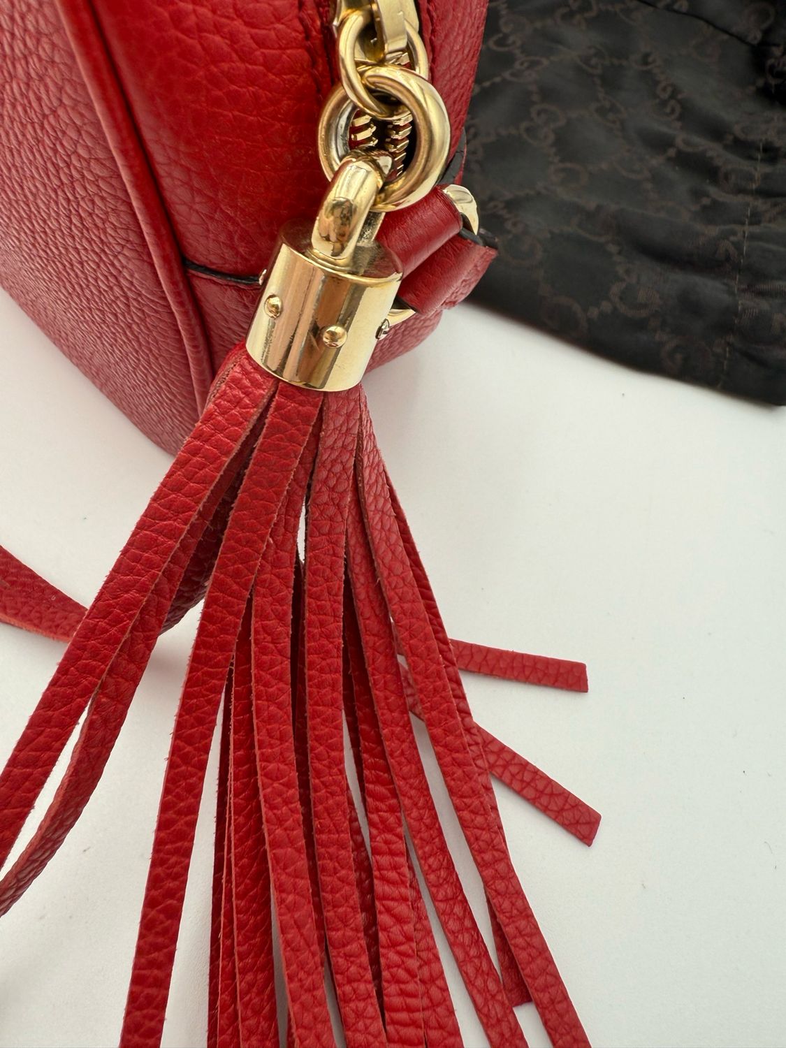 Gucci Pebbled Leather Red Soho Camera Bag