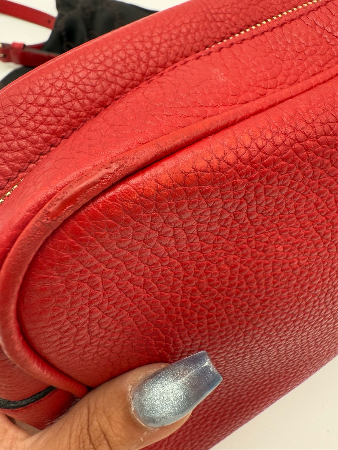 Gucci Pebbled Leather Red Soho Camera Bag