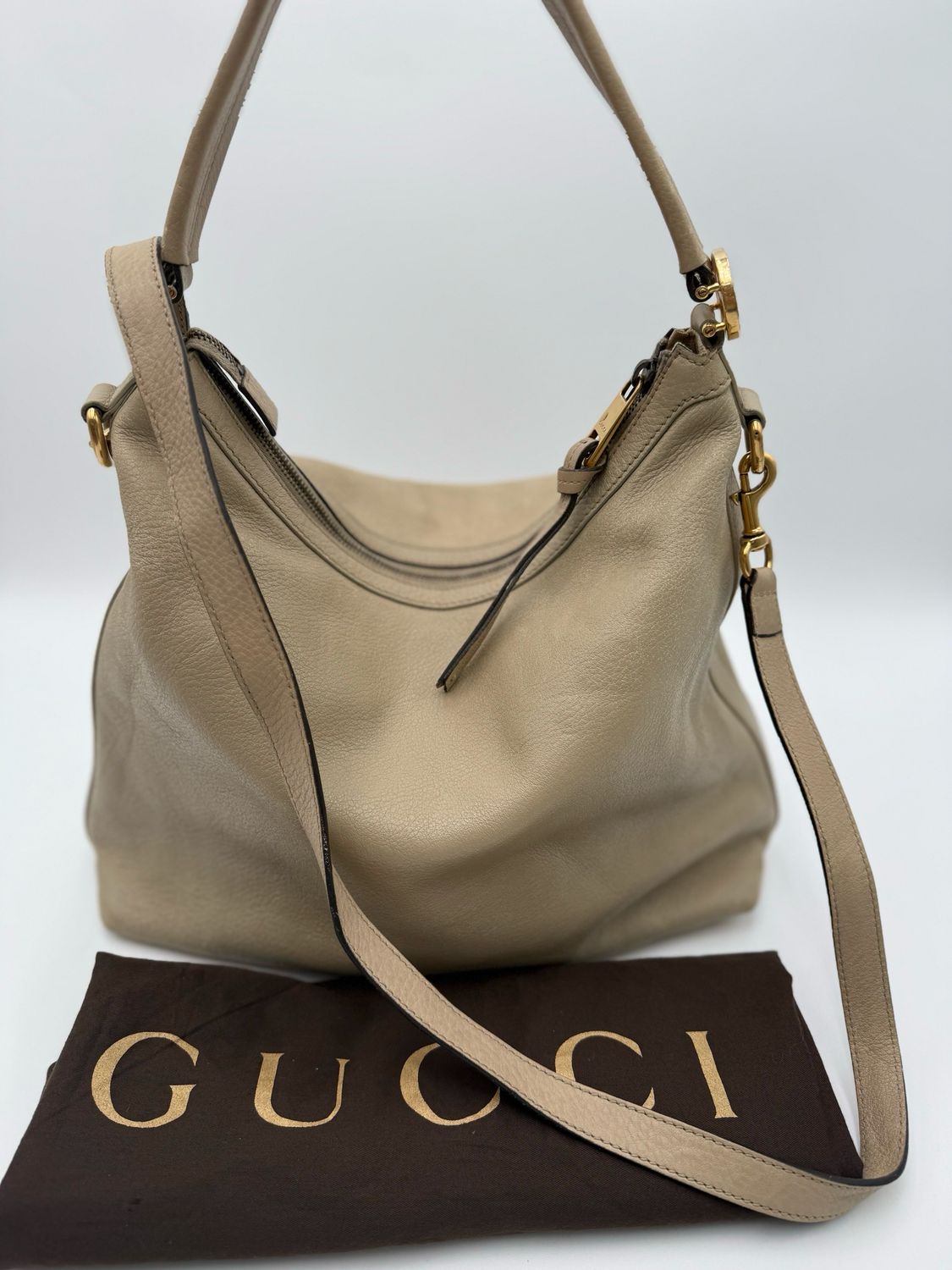 Gucci Leather Miss GG Hobo Shoulder Crossbody