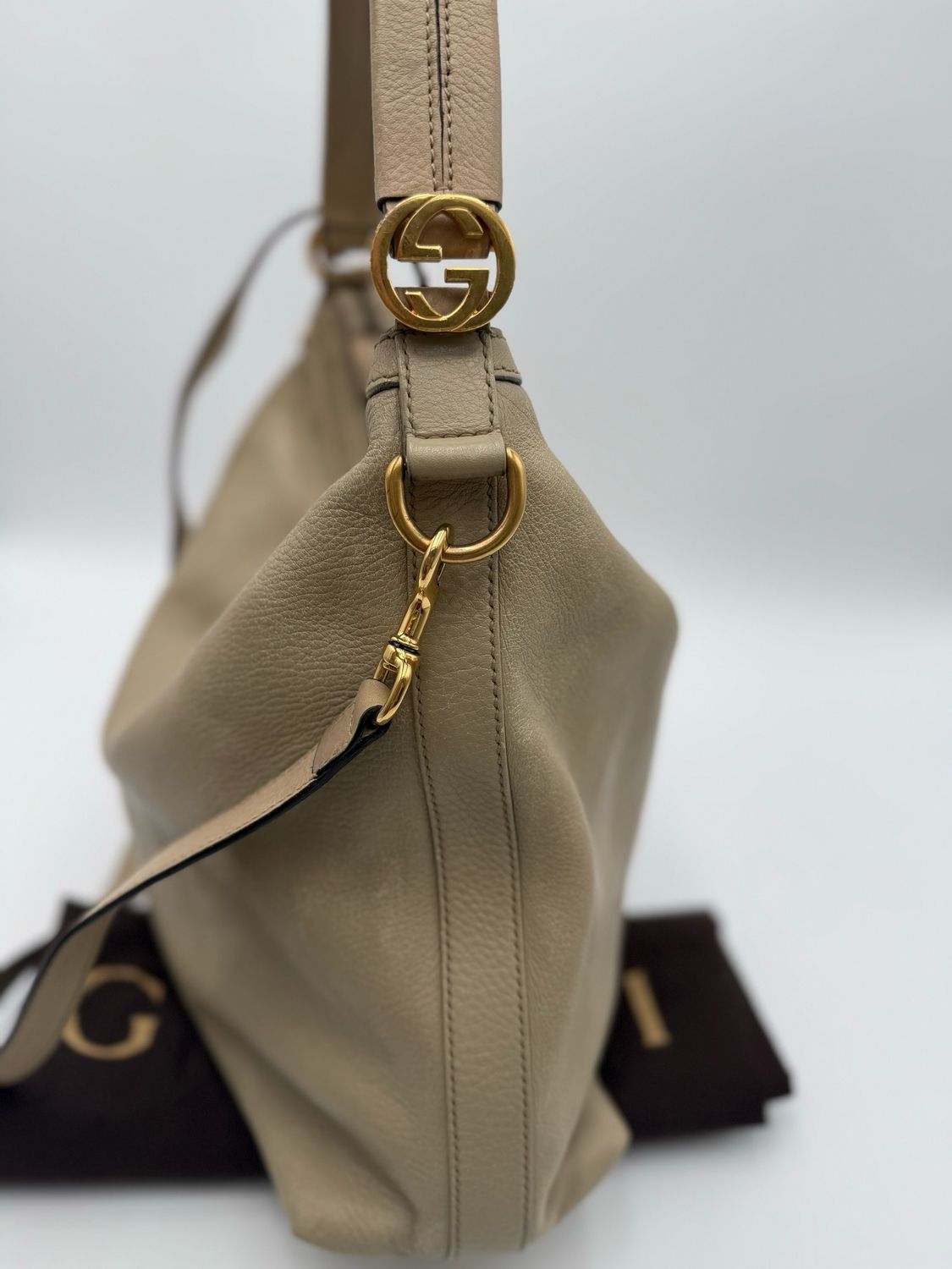 Gucci Leather Miss GG Hobo Shoulder Crossbody