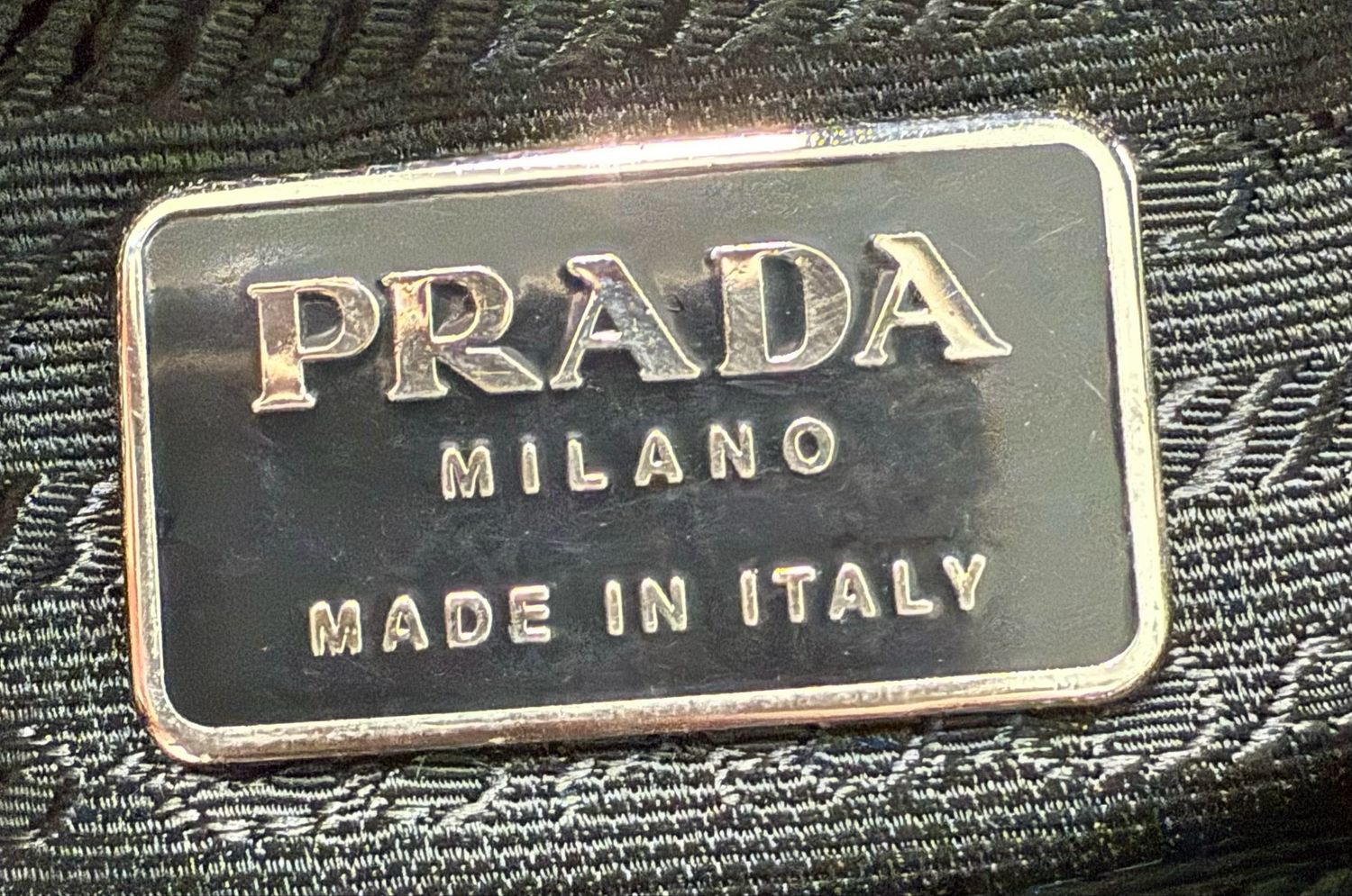Prada Nylon Tessuto Soft Calf Pochette Shoulder Bag Navy Blue
