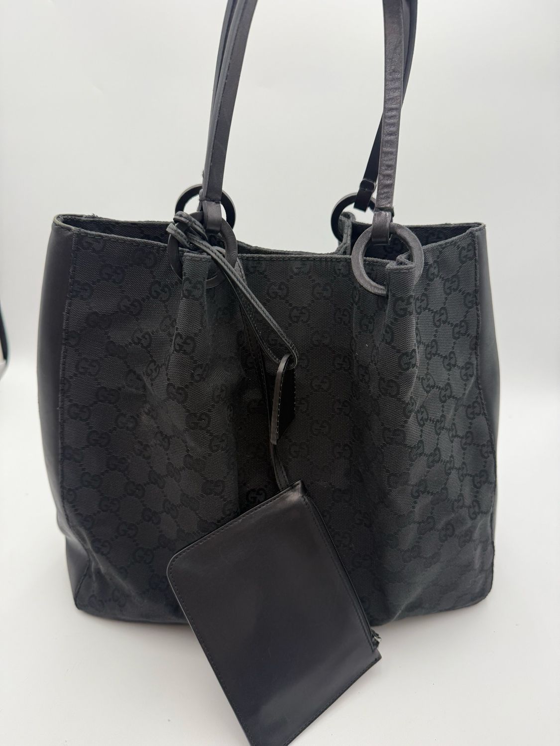 Gucci Monogram Canvas Tote Shoulder With Pouch