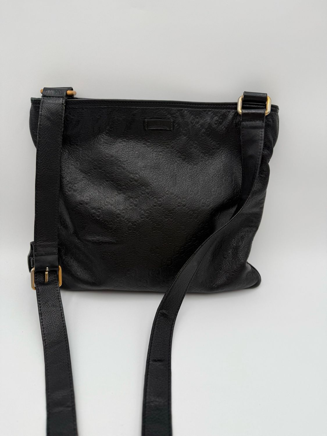 Gucci Flat Messenger Guccissima Crossbody Zipper Bag