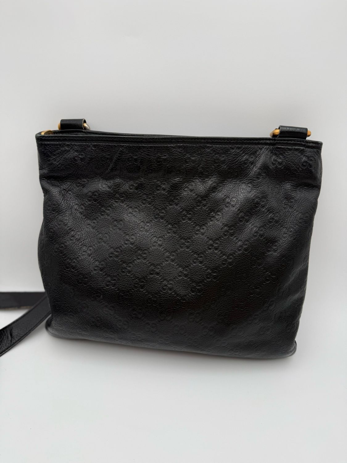Gucci Flat Messenger Guccissima Crossbody Zipper Bag