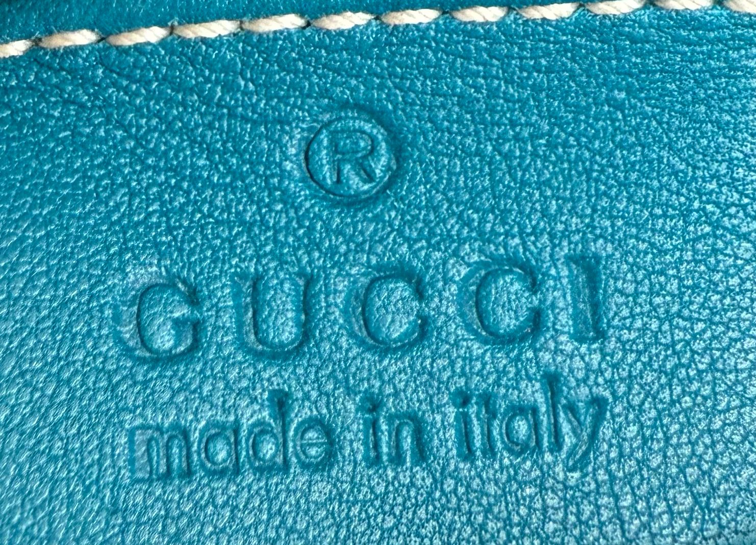 Gucci Supreme Nice Messenger Crossbody Patent Teal Small