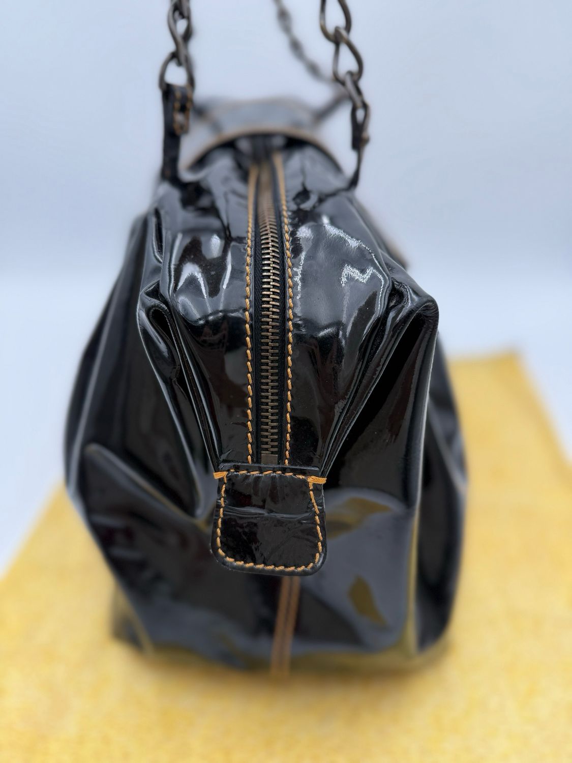 Fendi Black Patent Bis Bag Shoulder 