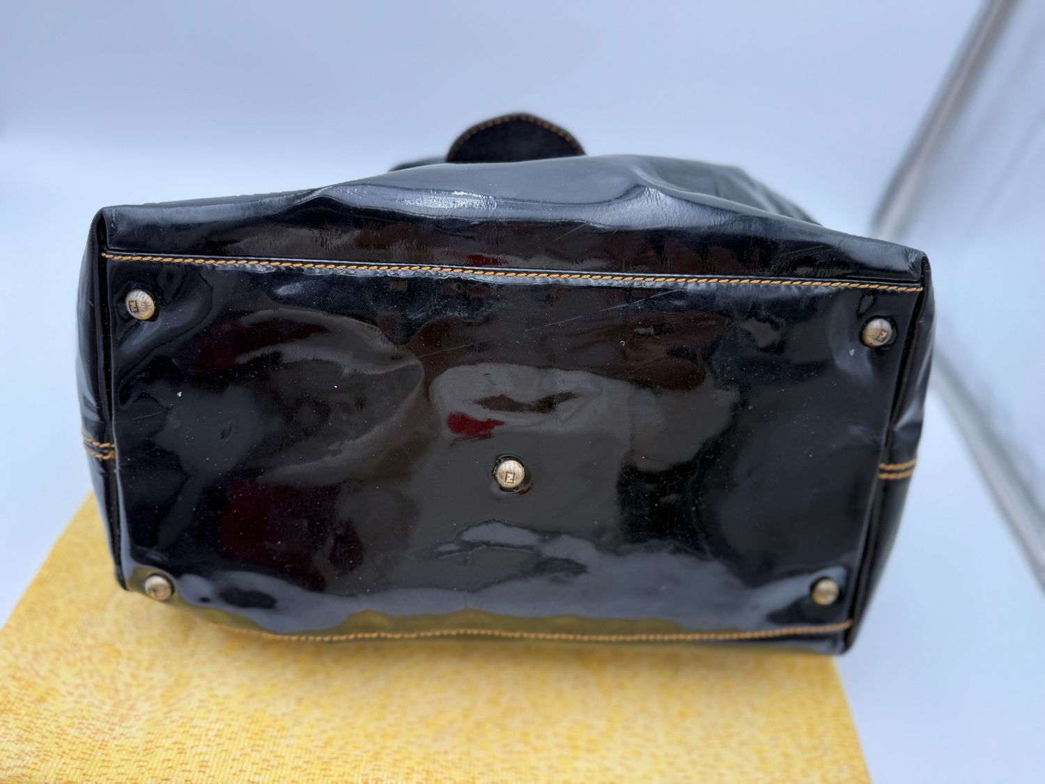 Fendi Black Patent Bis Bag Shoulder 