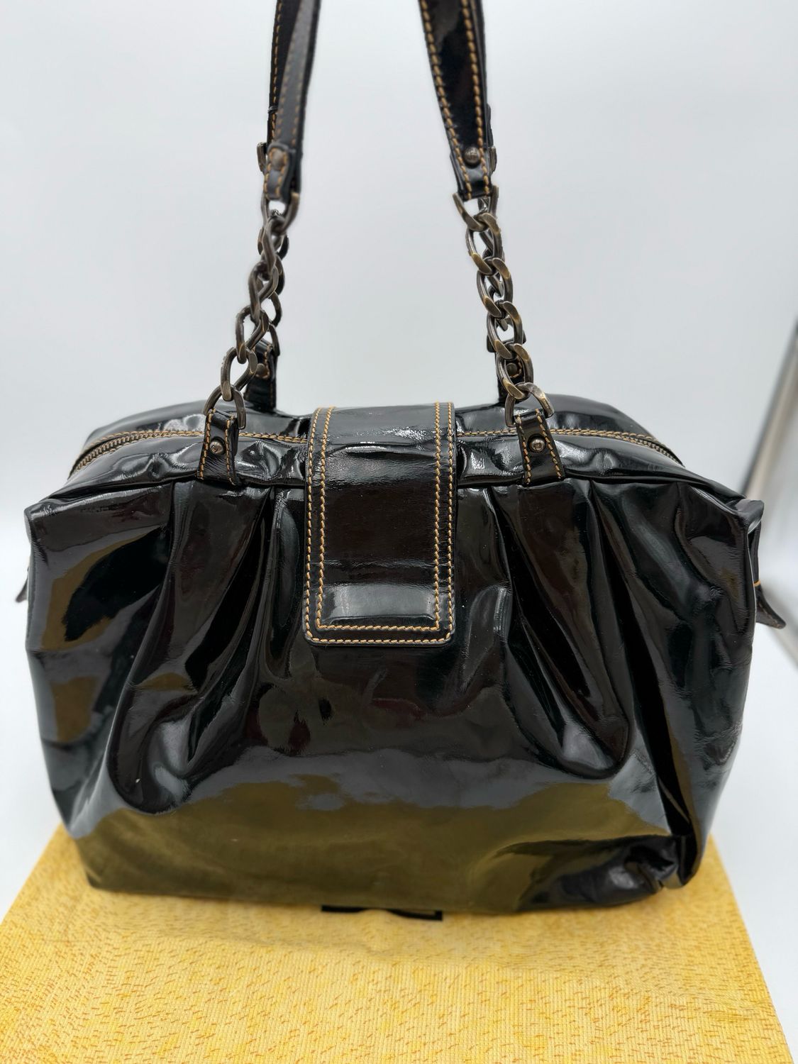 Fendi Black Patent Bis Bag Shoulder 