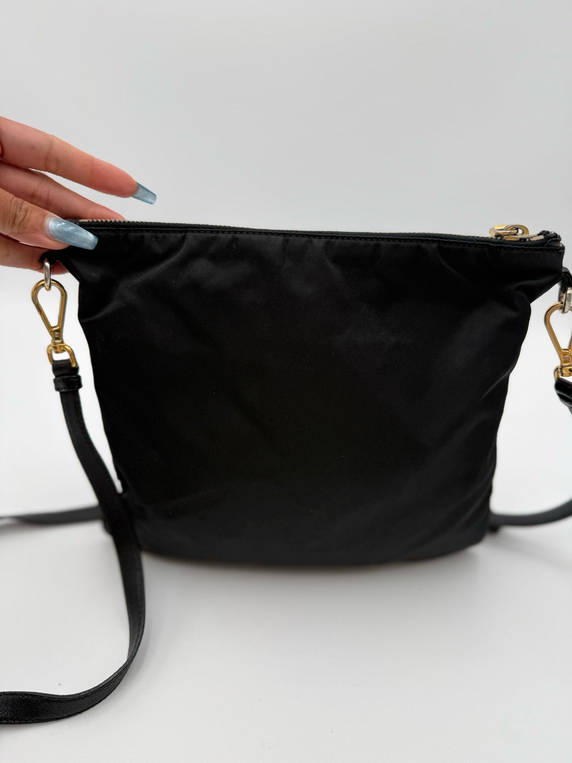 Prada Nylon Tessuto Bow Crossbody Messenger Black