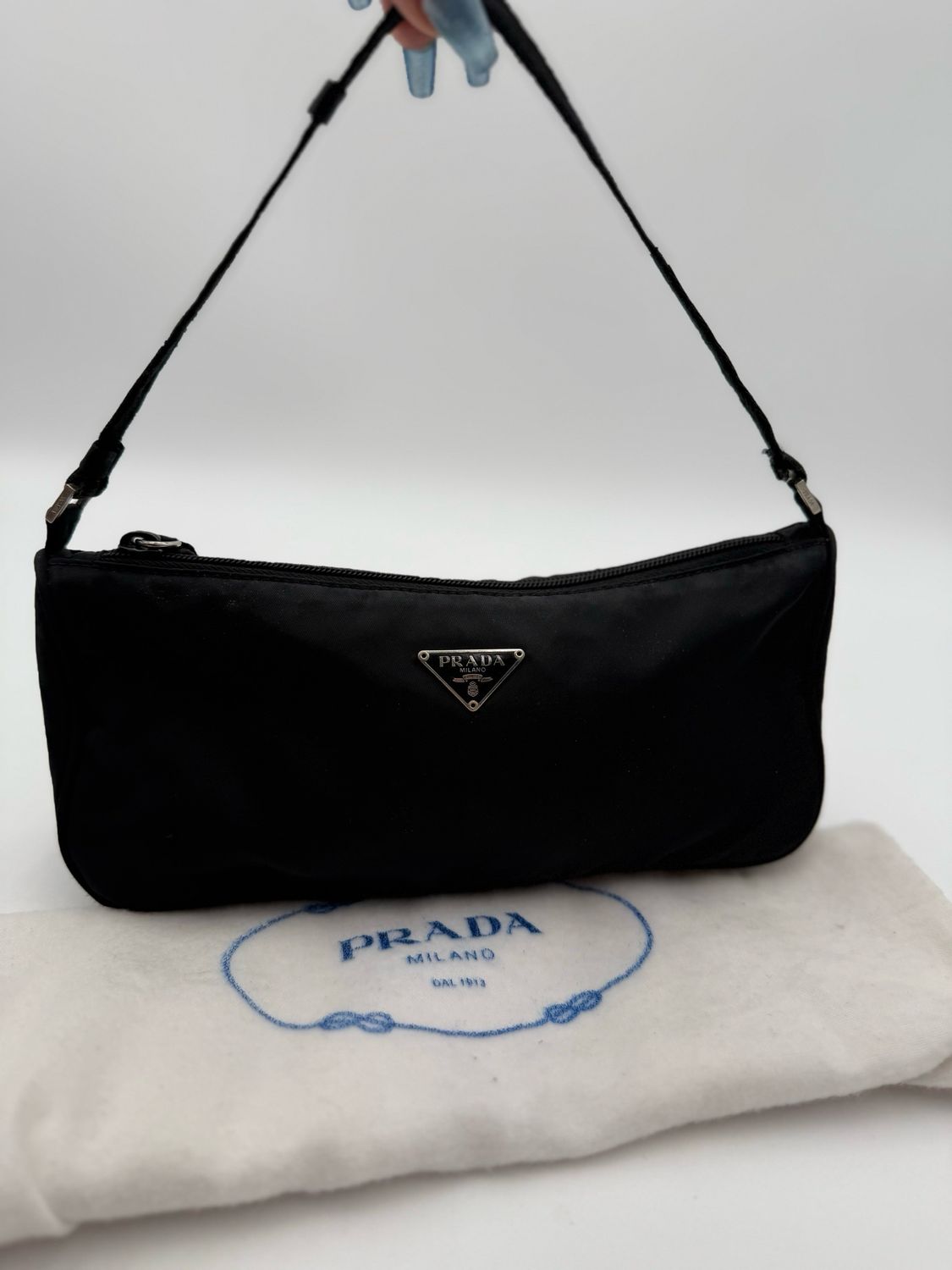 Prada Nylon Tessuto Baguette Pochette Shoulder Bag