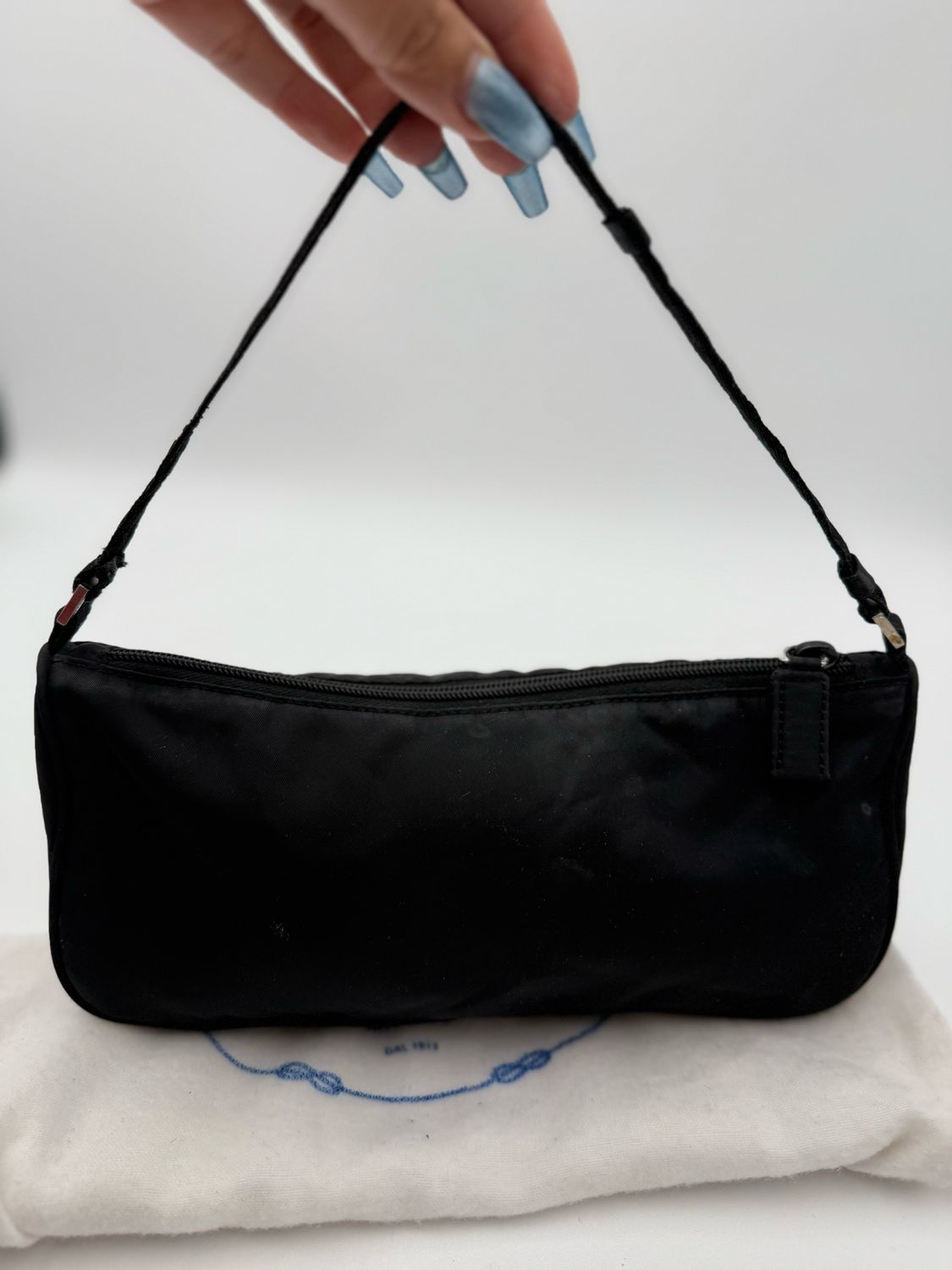 Prada Nylon Tessuto Baguette Pochette Shoulder Bag