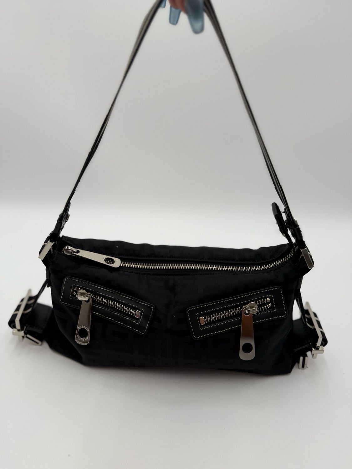 Givenchy Hobo Vintage Nylon Black Barrel Bag