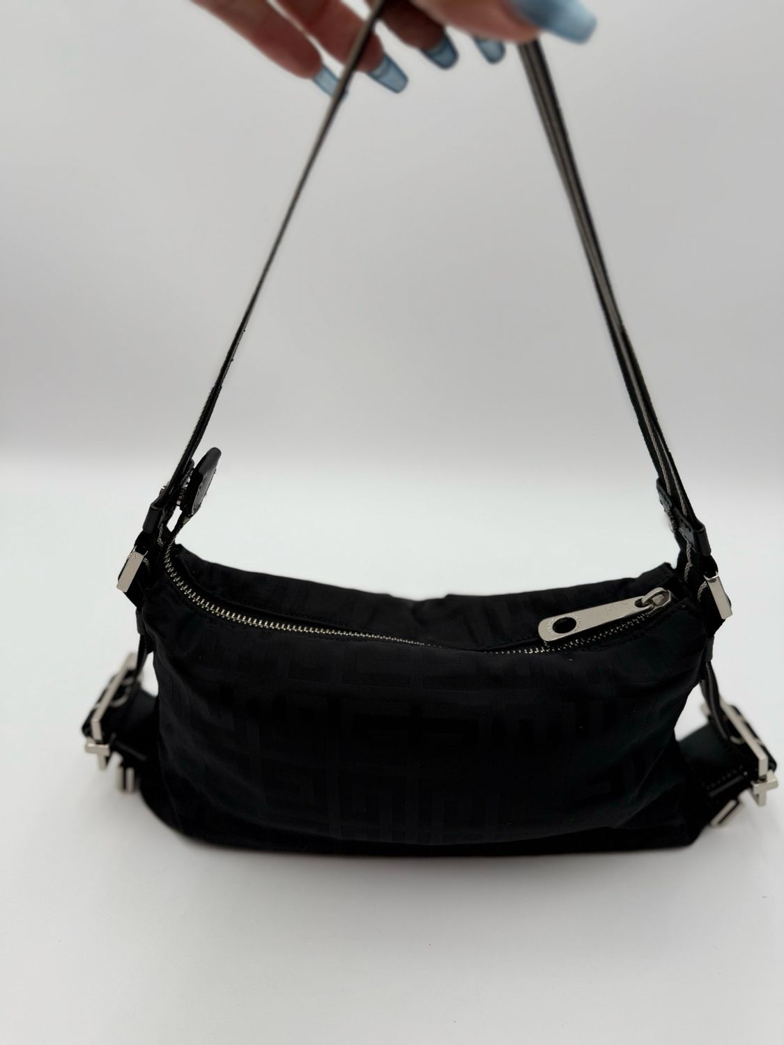 Givenchy Hobo Vintage Nylon Black Barrel Bag