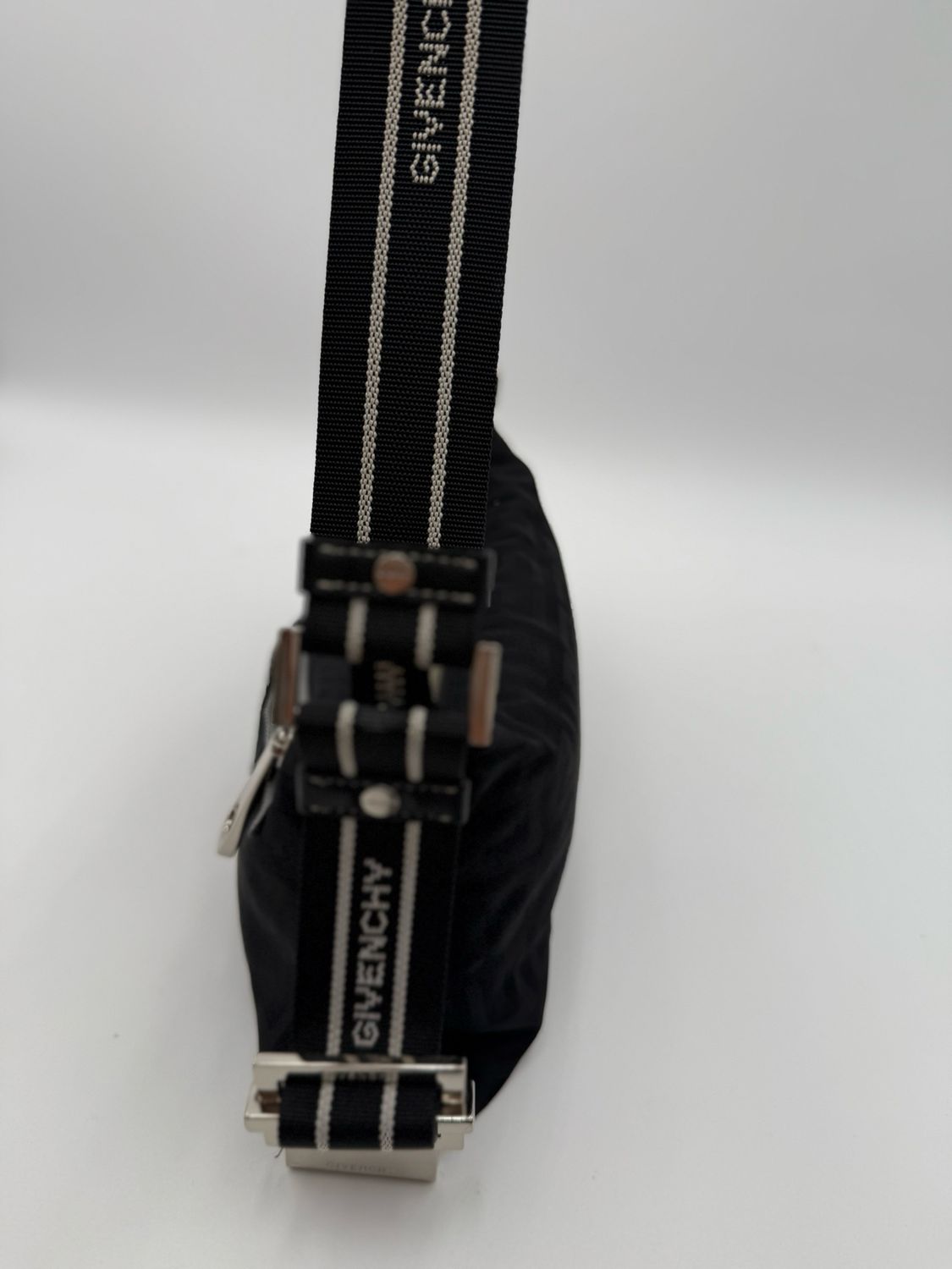 Givenchy Hobo Vintage Nylon Black Barrel Bag
