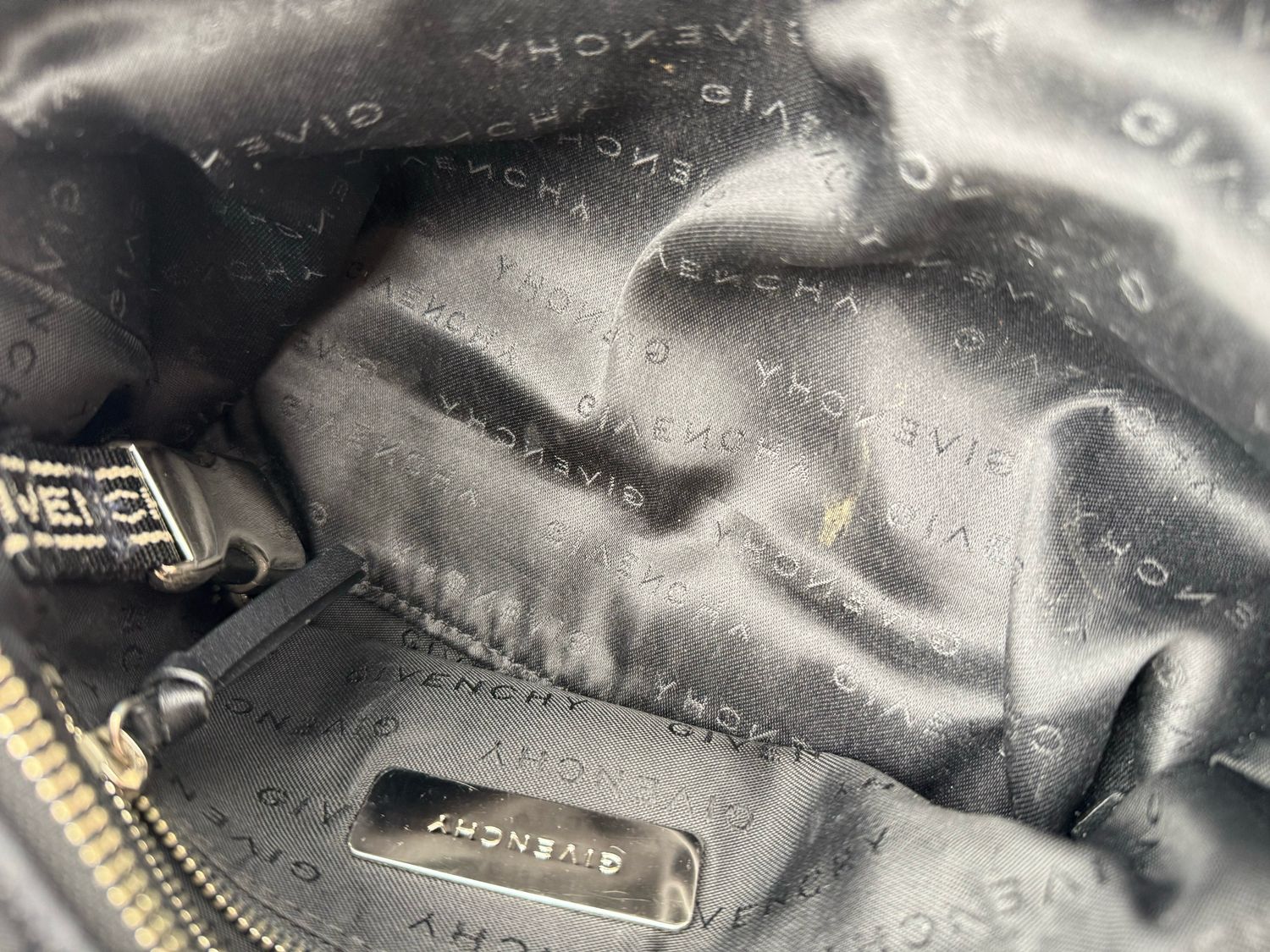 Givenchy Hobo Vintage Nylon Black Barrel Bag
