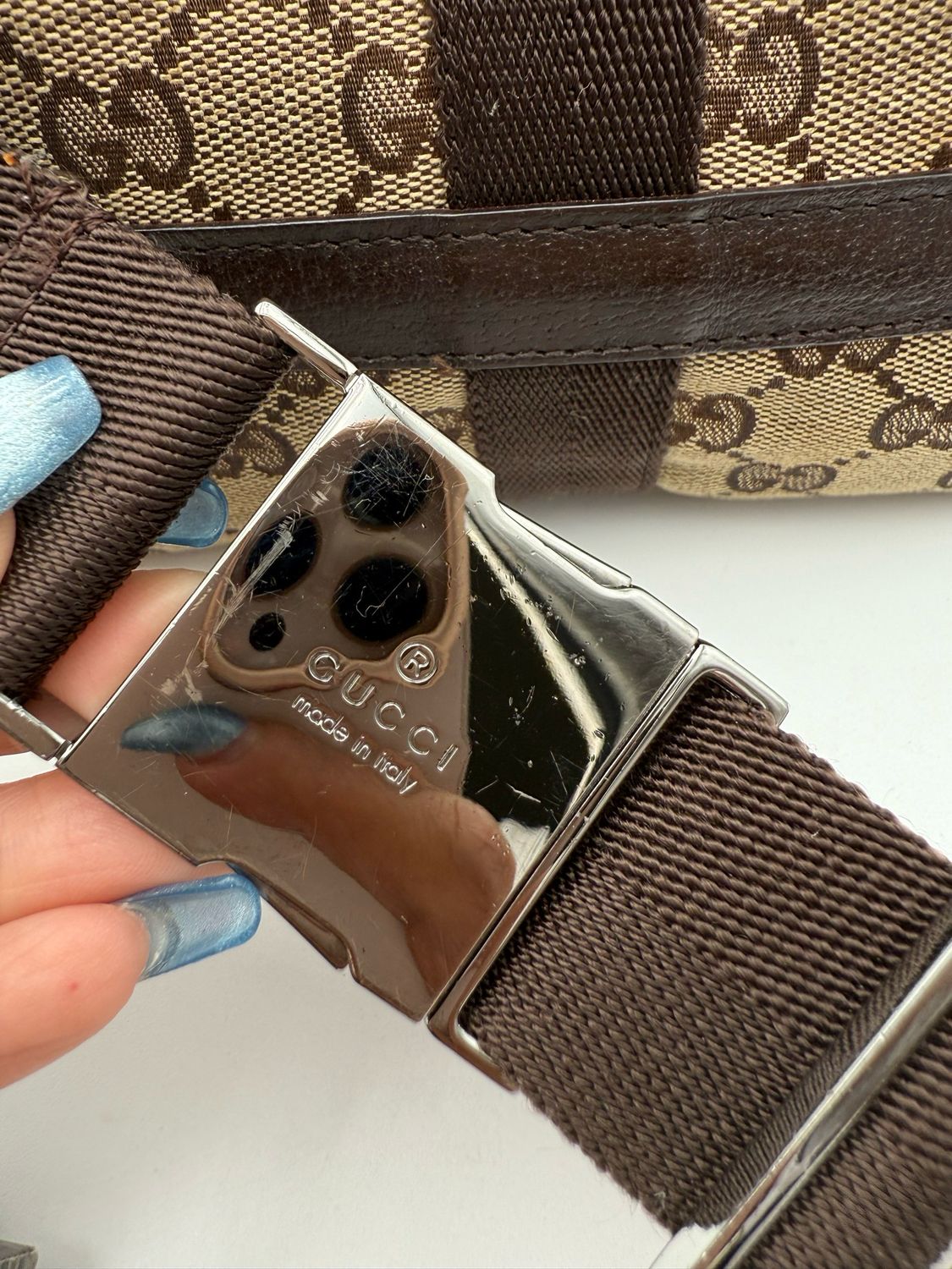 Gucci Canvas Waist Bag Buckle Belt Bum Bag