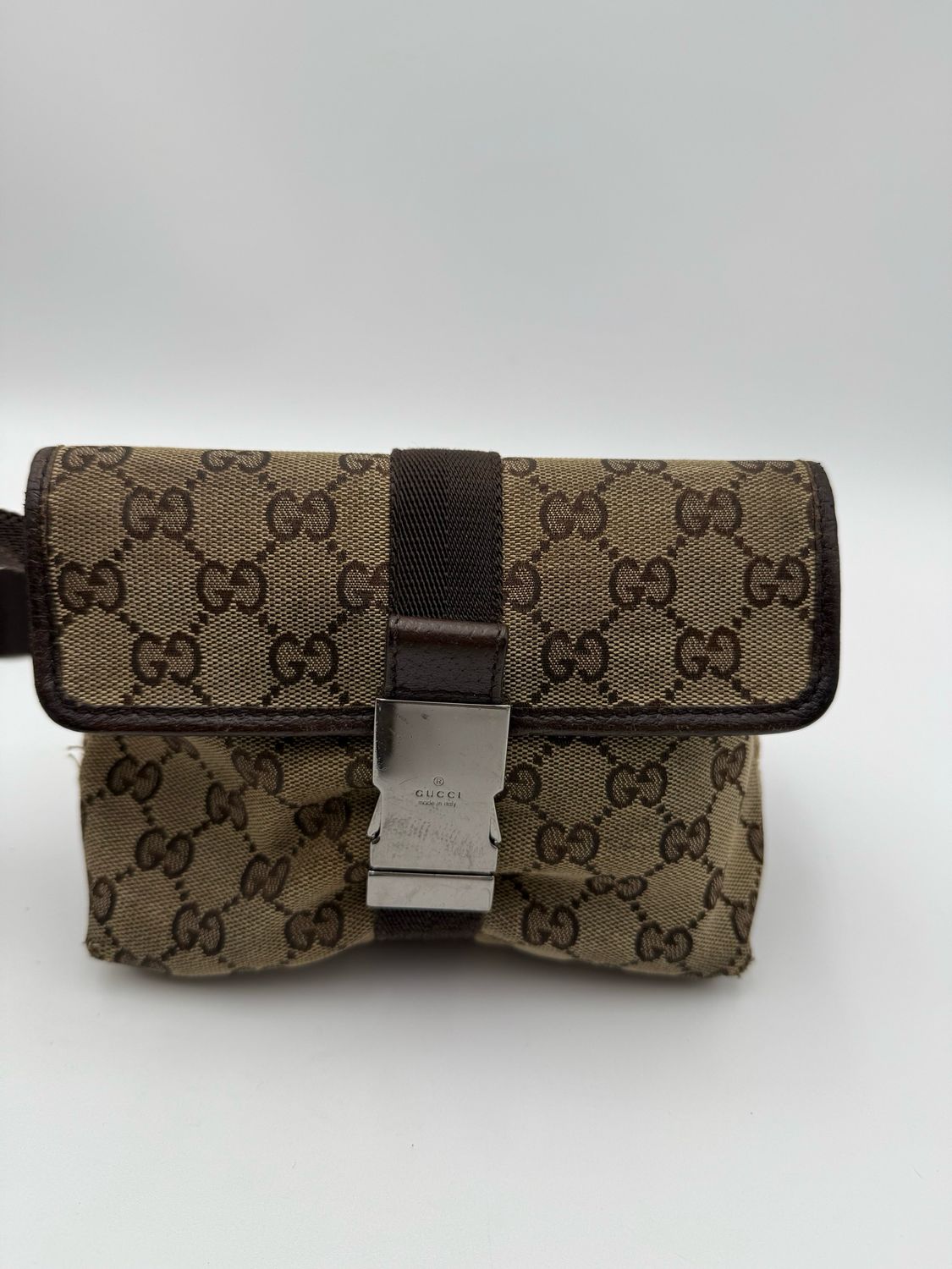 Gucci Canvas Waist Bag Buckle Belt Bum Bag
