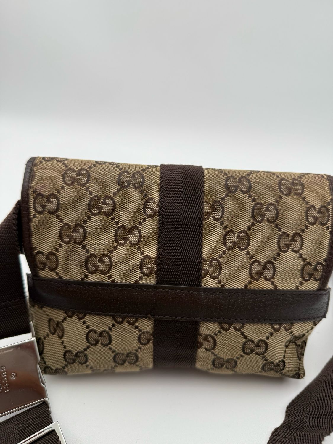 Gucci Canvas Waist Bag Buckle Belt Bum Bag