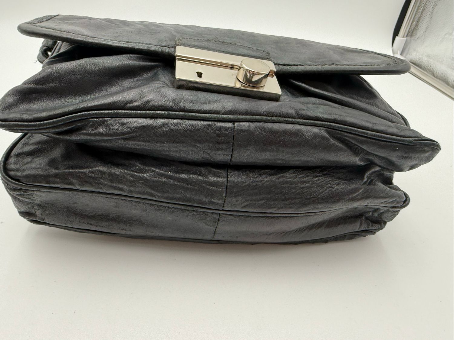 Prada Flap Leather Crossbody Sound Lambskin