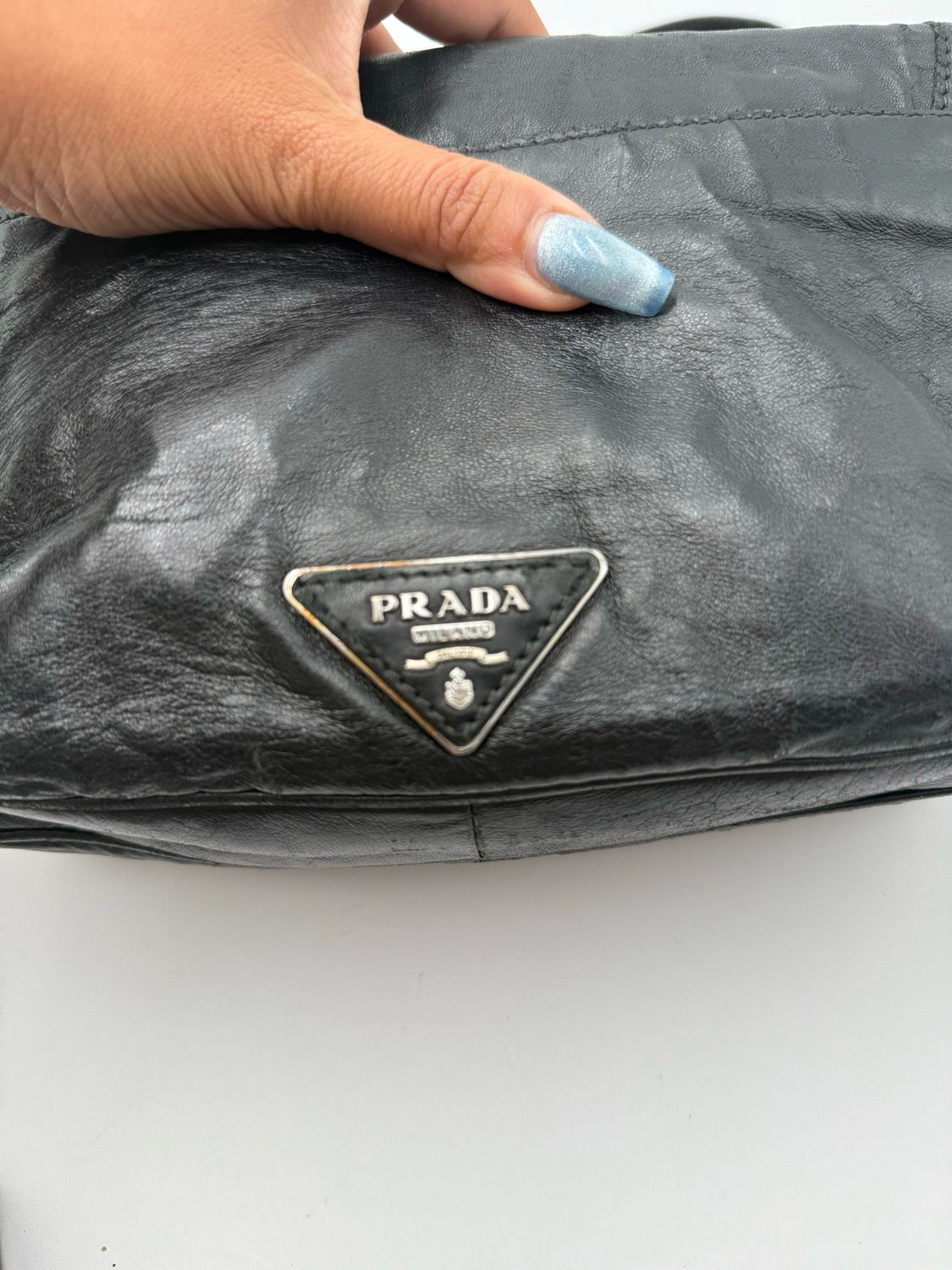 Prada Flap Leather Crossbody Sound Lambskin