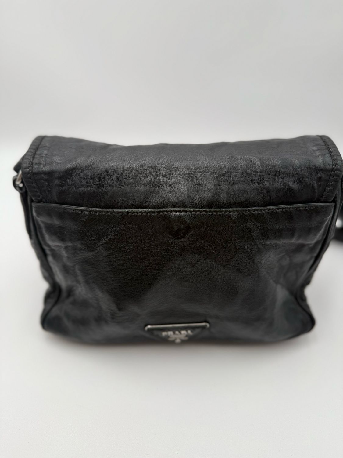 Prada Flap Leather Crossbody Sound Lambskin