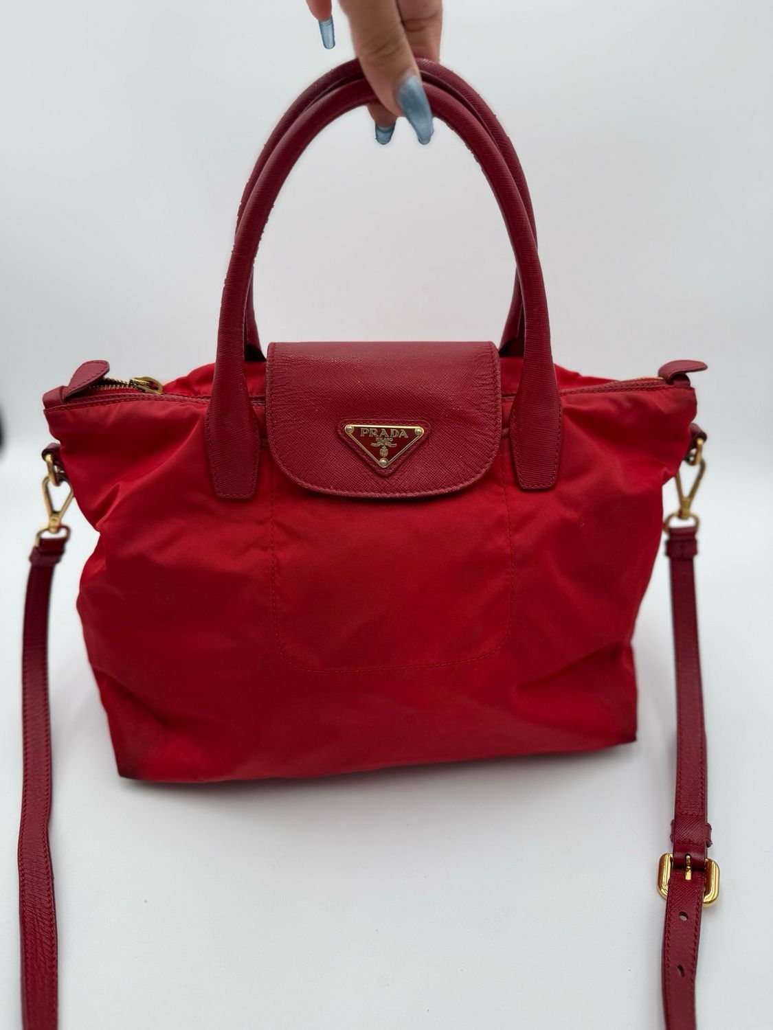 Prada Nylon Tessuto Saffiano Crossbody Messenger Sling 