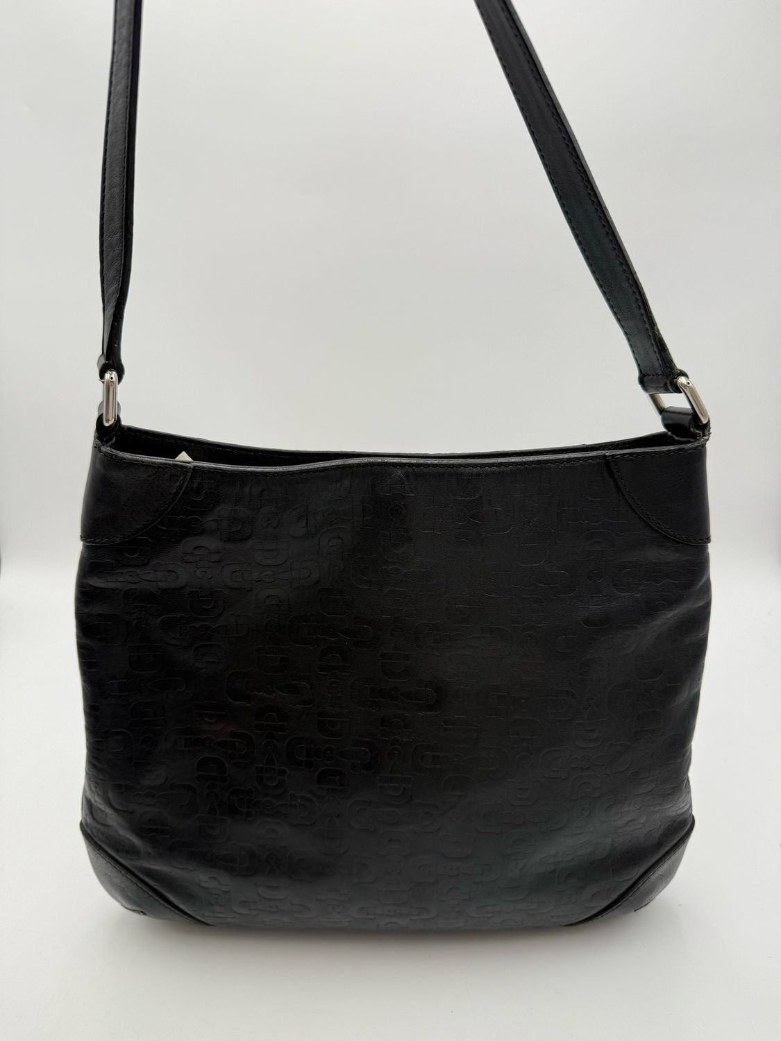 Gucci Leather Horsebit Hobo Shoulder Bag Black