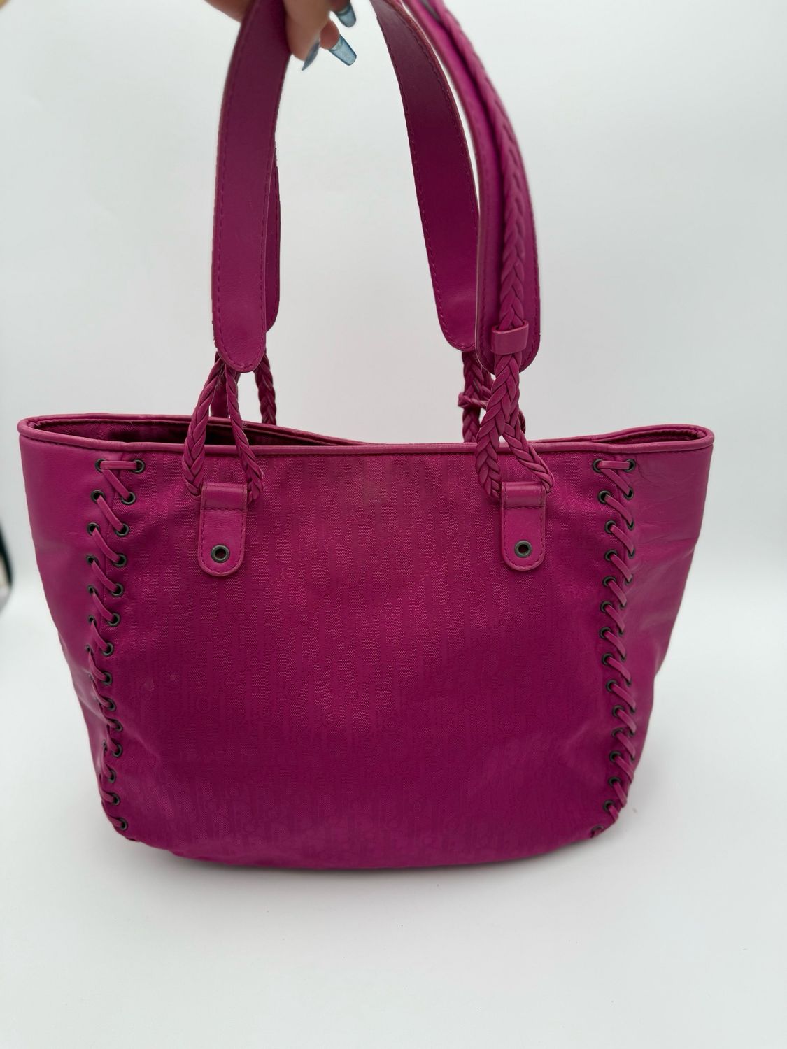 Christian Dior Lovely Diorissimo Tote Whipstitch Shoulder Bag