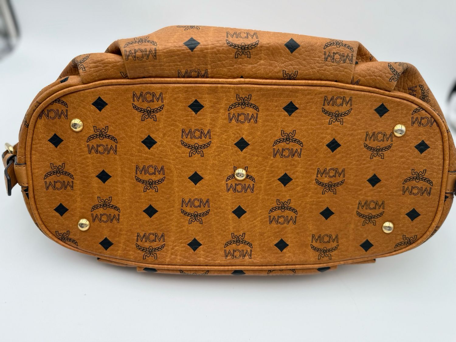 Mcm Visetos Cognac Hobo Shoulder Bag