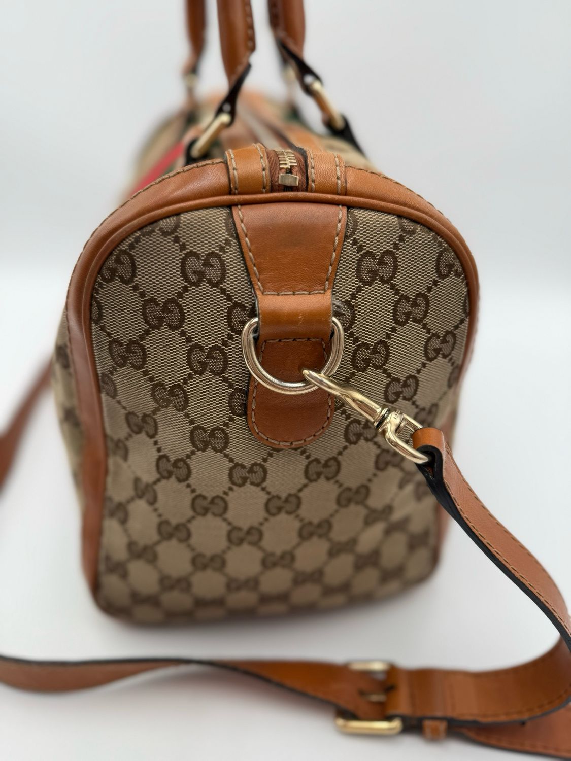 Gucci Monogram Web Vintage Crossbody Messenger Bag