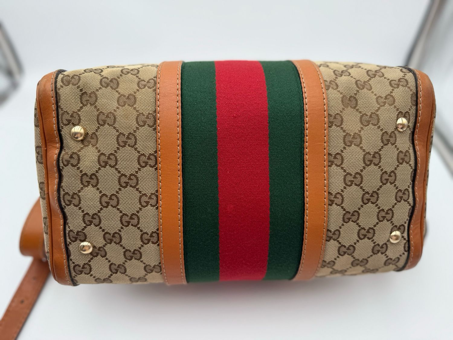 Gucci Monogram Web Vintage Crossbody Messenger Bag