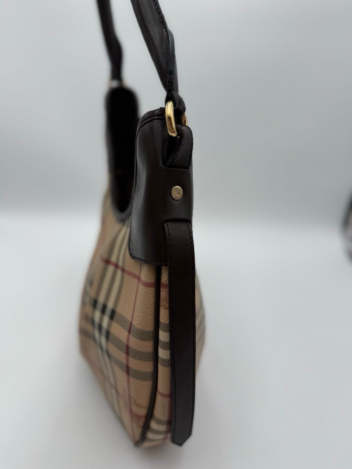 Burberry Haymarket Check Hobo Brooklyn Shoulder Bag