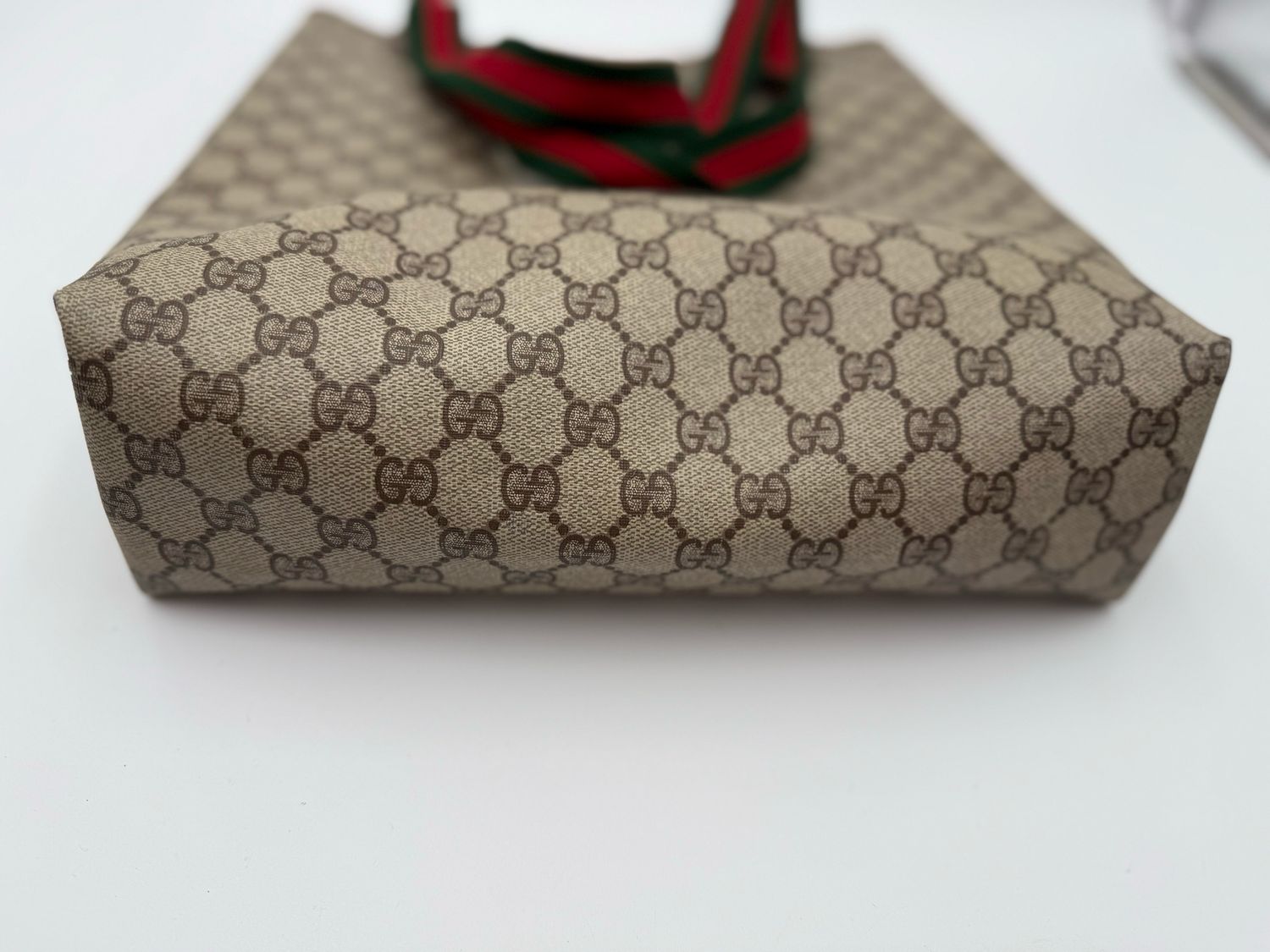 Gucci Supreme Vertical Tote Shoulder Bag Web Strap