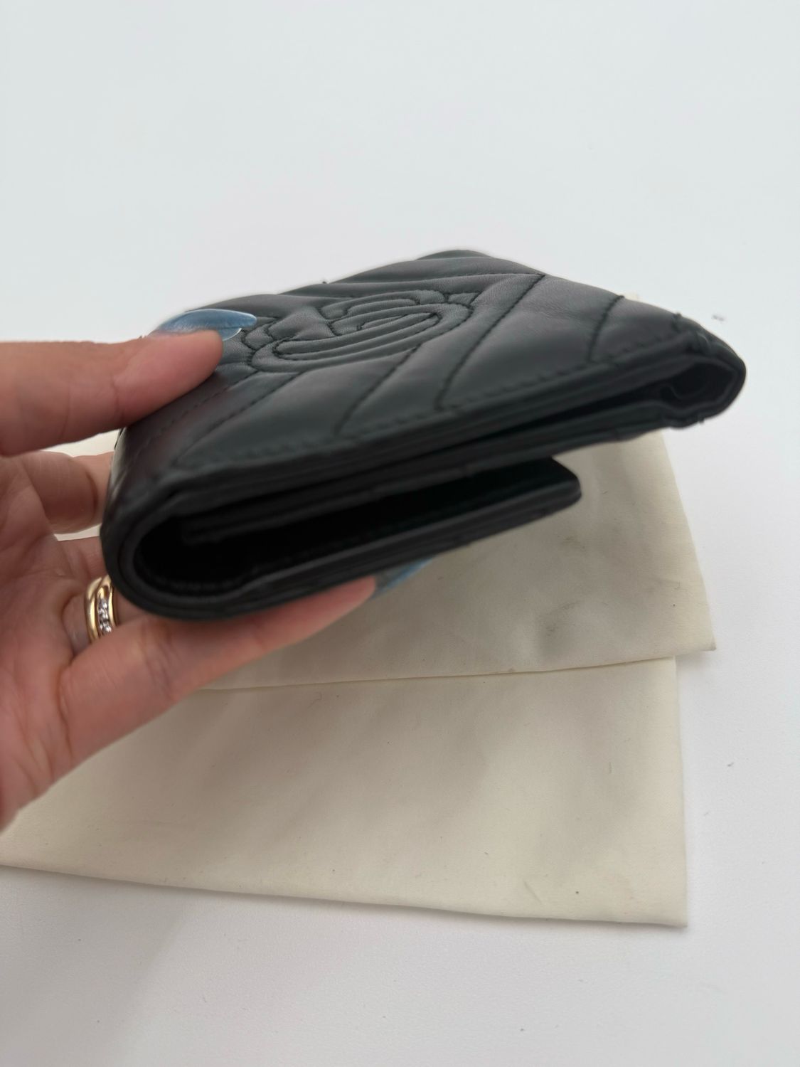Gucci Marmont Black Matelasse TriFold