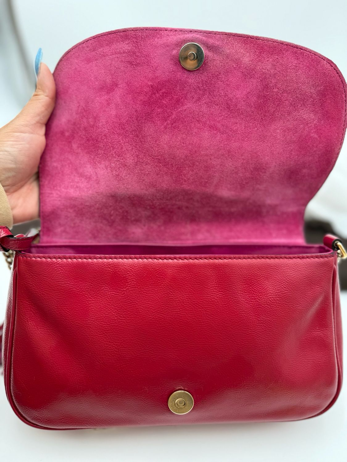 Gucci Soho Medium Flap Messenger Crossbody Patent