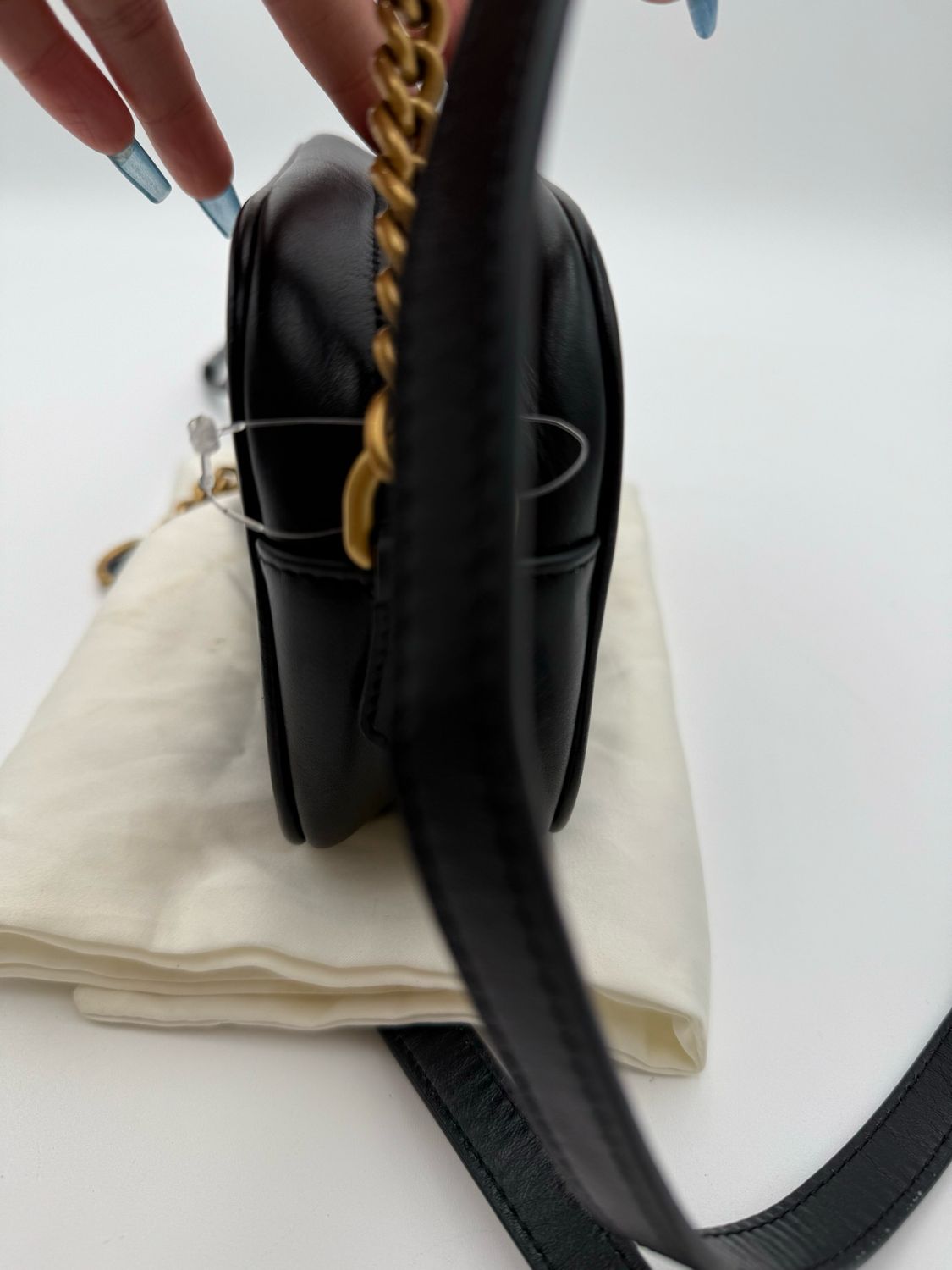 Gucci Marmont Black Messenger Matelasse Mini Camera Bag