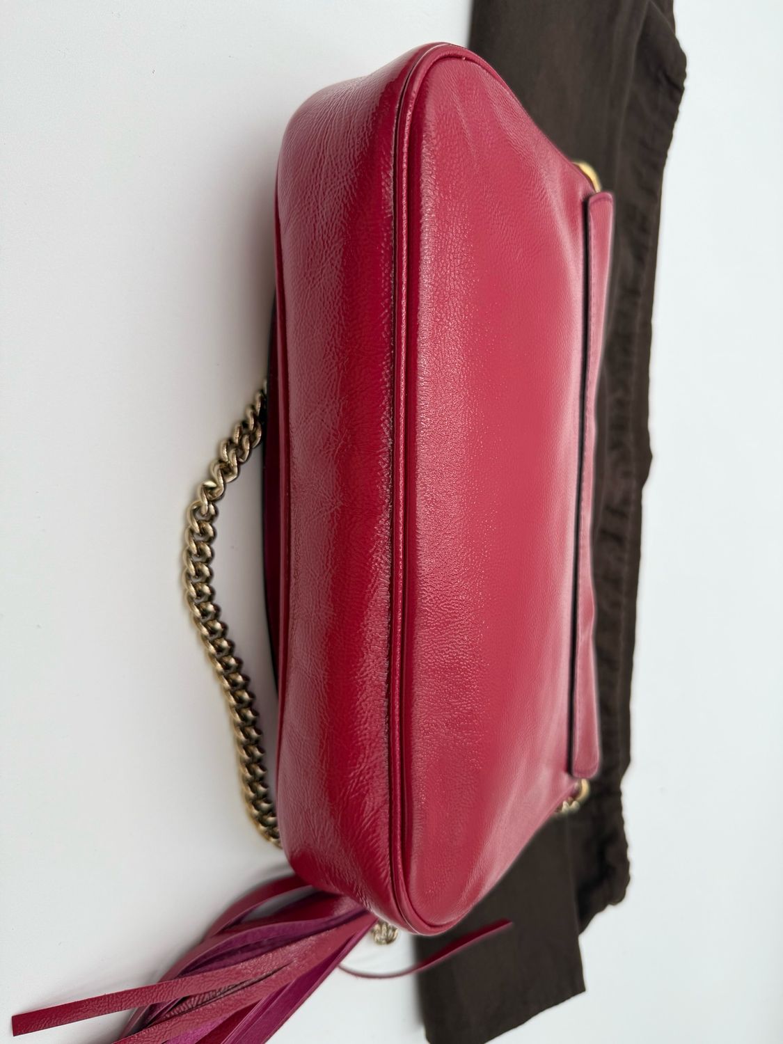 Gucci Soho Medium Flap Messenger Crossbody Patent