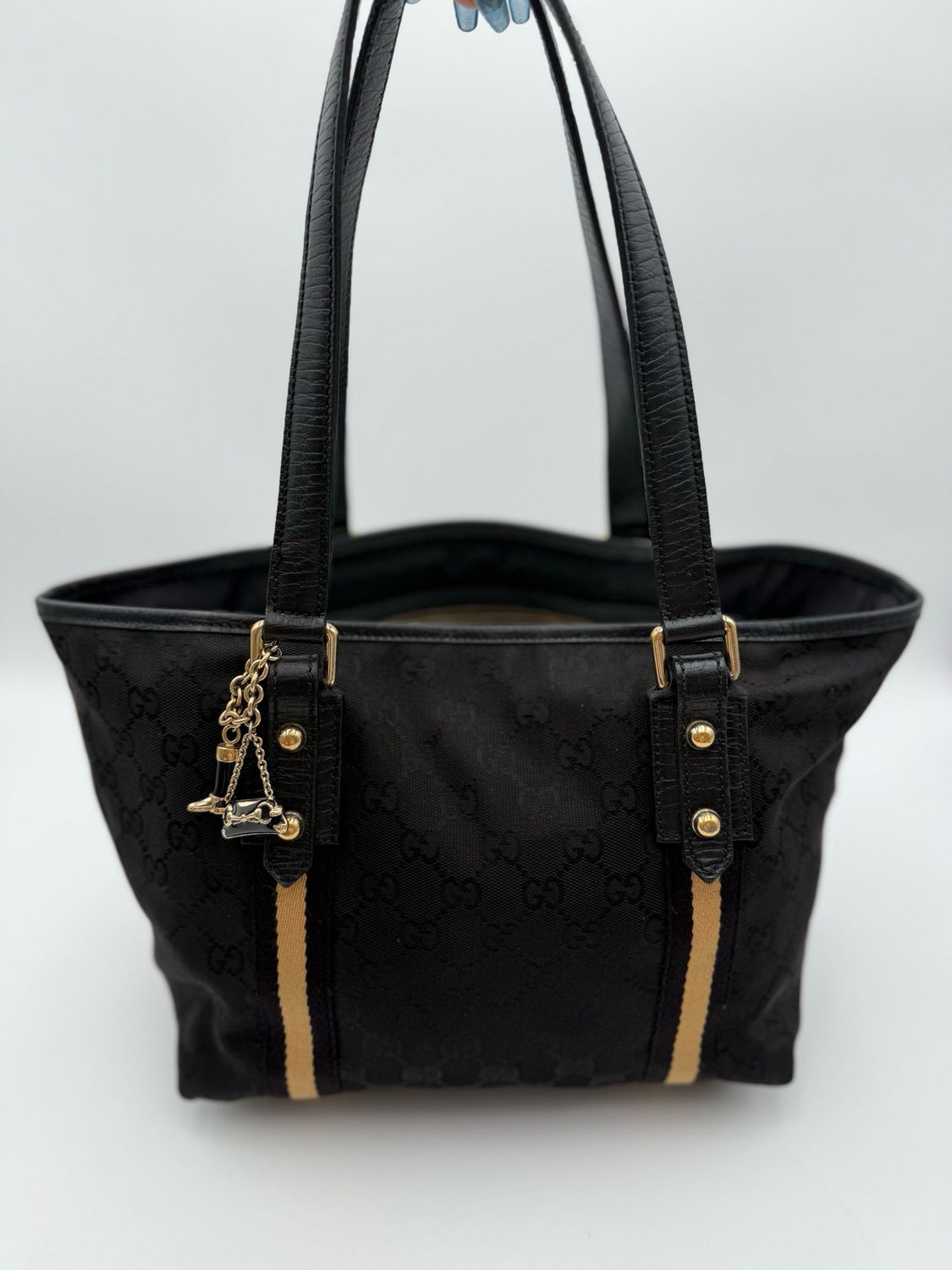 Gucci Canvas Joliceur Web Tote Shoulder Bag