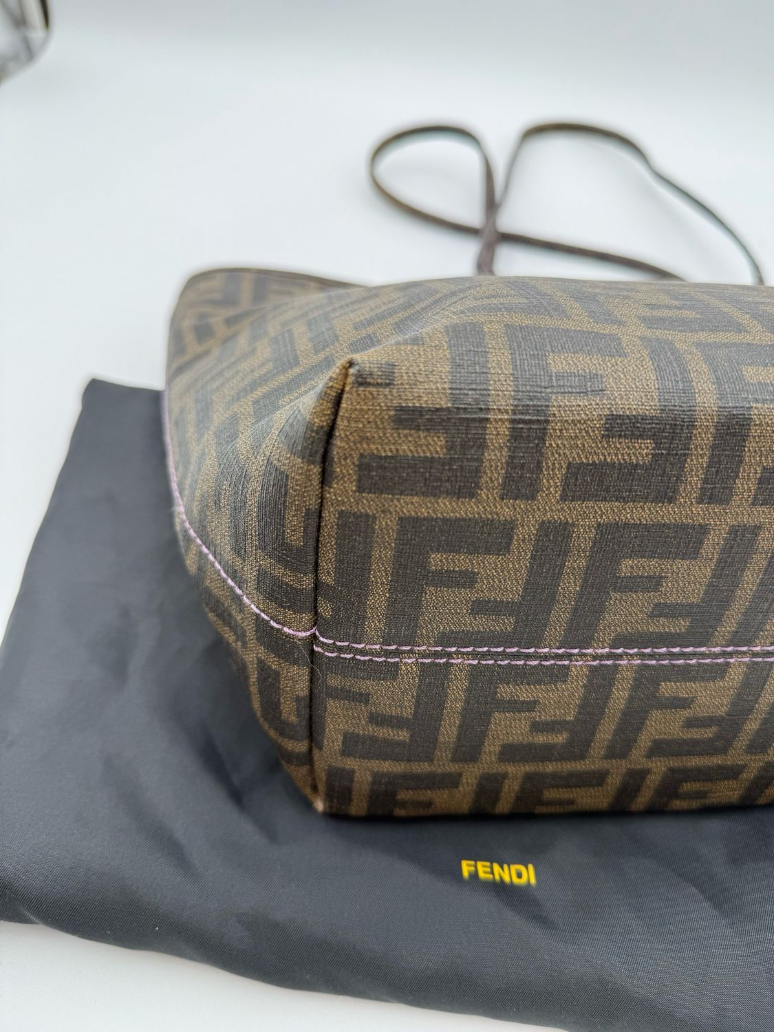 Fendi Zucca Roll Tote Shoulder Bag