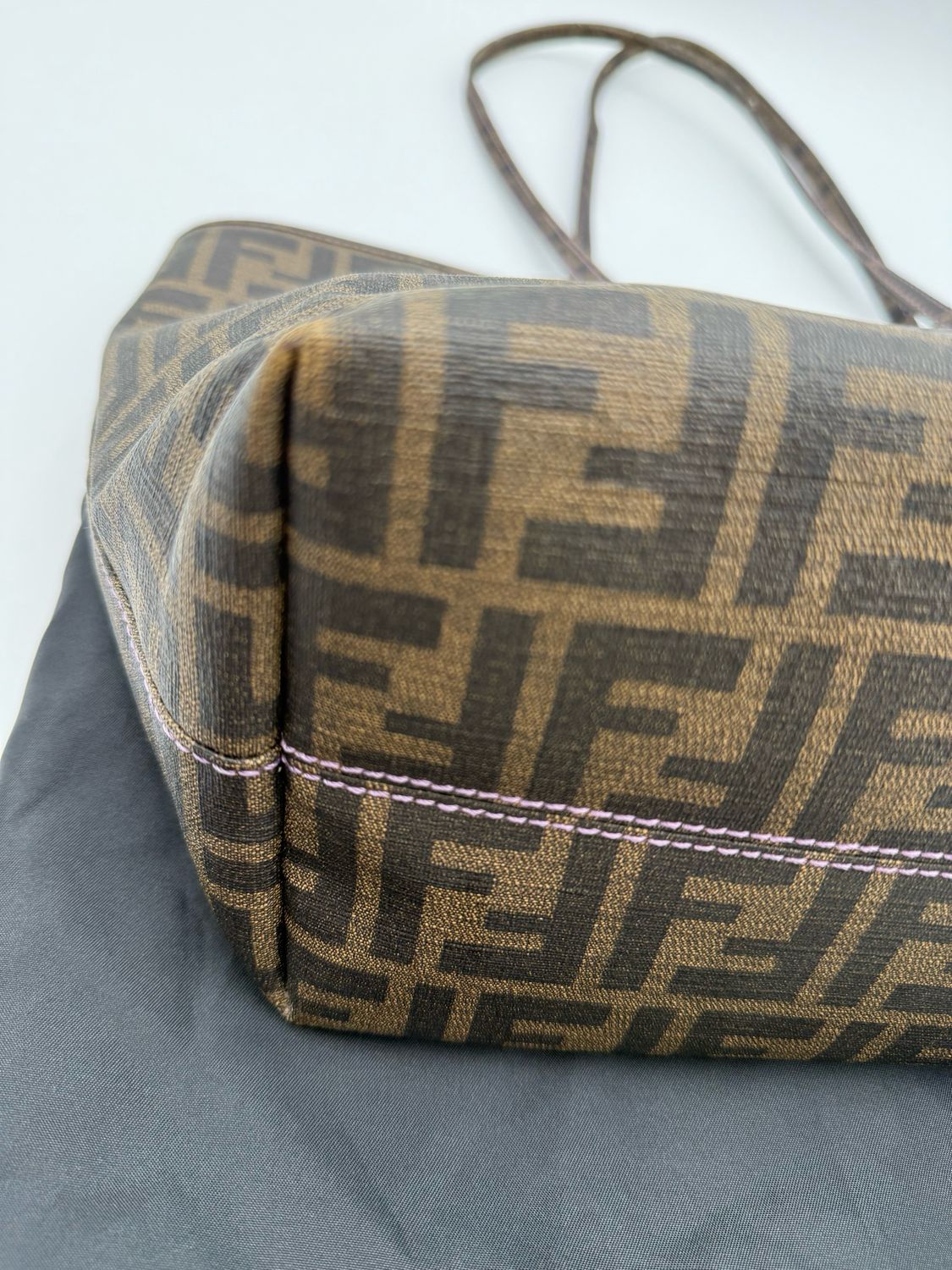 Fendi Zucca Roll Tote Shoulder Bag