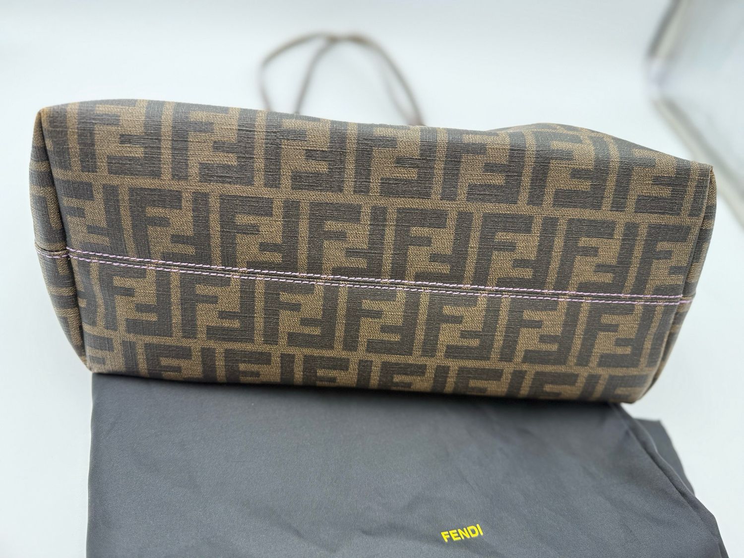 Fendi Zucca Roll Tote Shoulder Bag