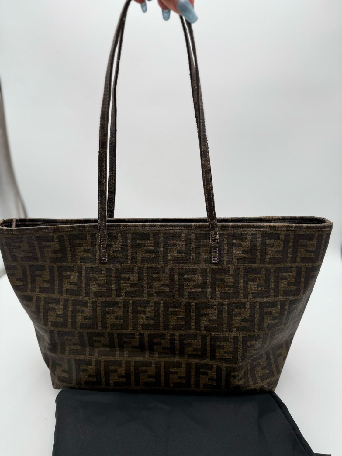Fendi Zucca Roll Tote Shoulder Bag