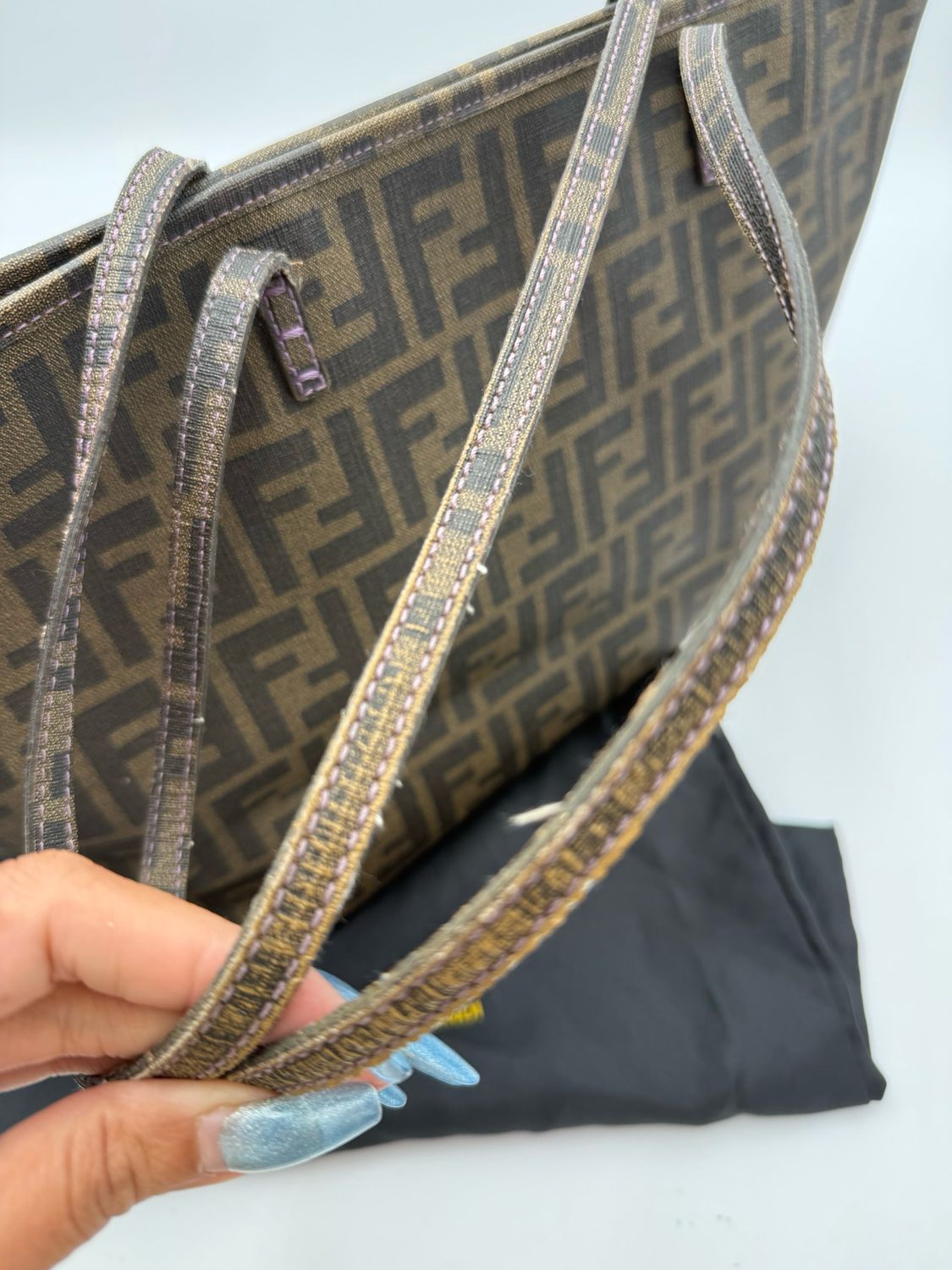 Fendi Zucca Roll Tote Shoulder Bag