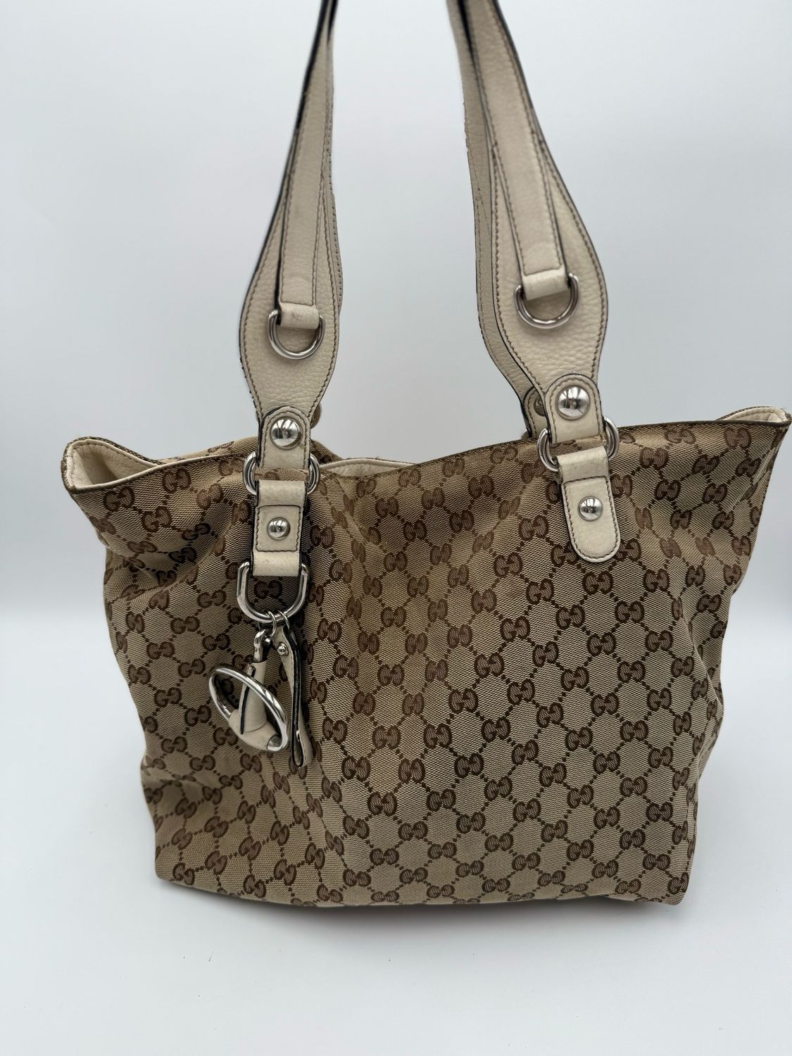 Gucci Monogram Canvas Icon Bit Medium Tote
