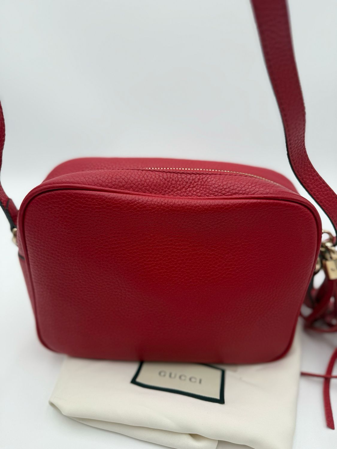Gucci Pebbled Leather Soho Camera Bag Crossbody Sling