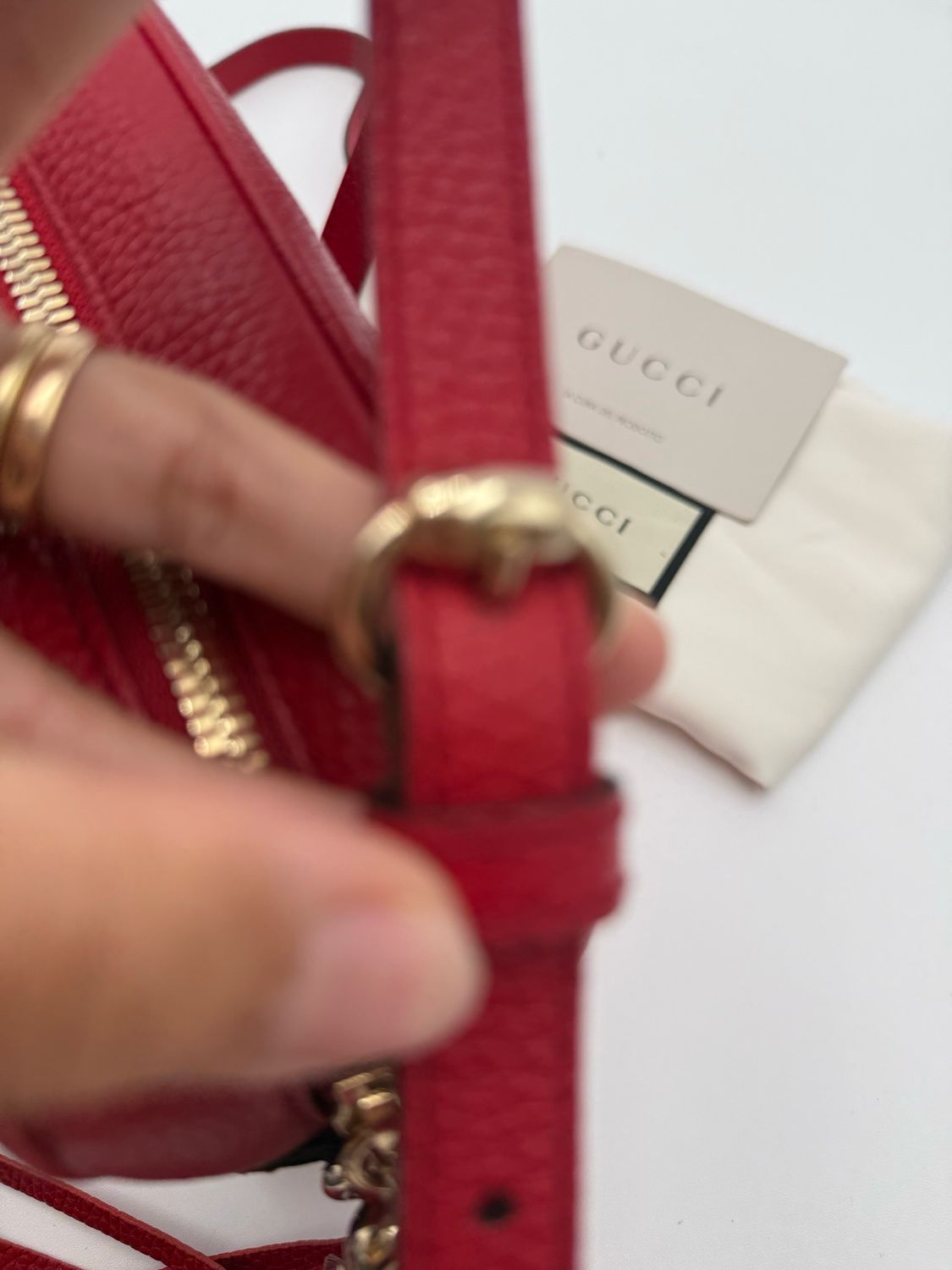 Gucci Pebbled Leather Soho Camera Bag Crossbody Sling