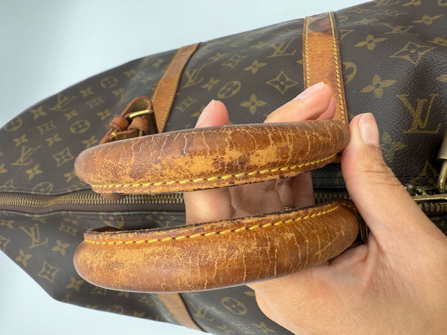 Louis Vuitton Monogram Keepall 50 Satchel Top Handle Boston